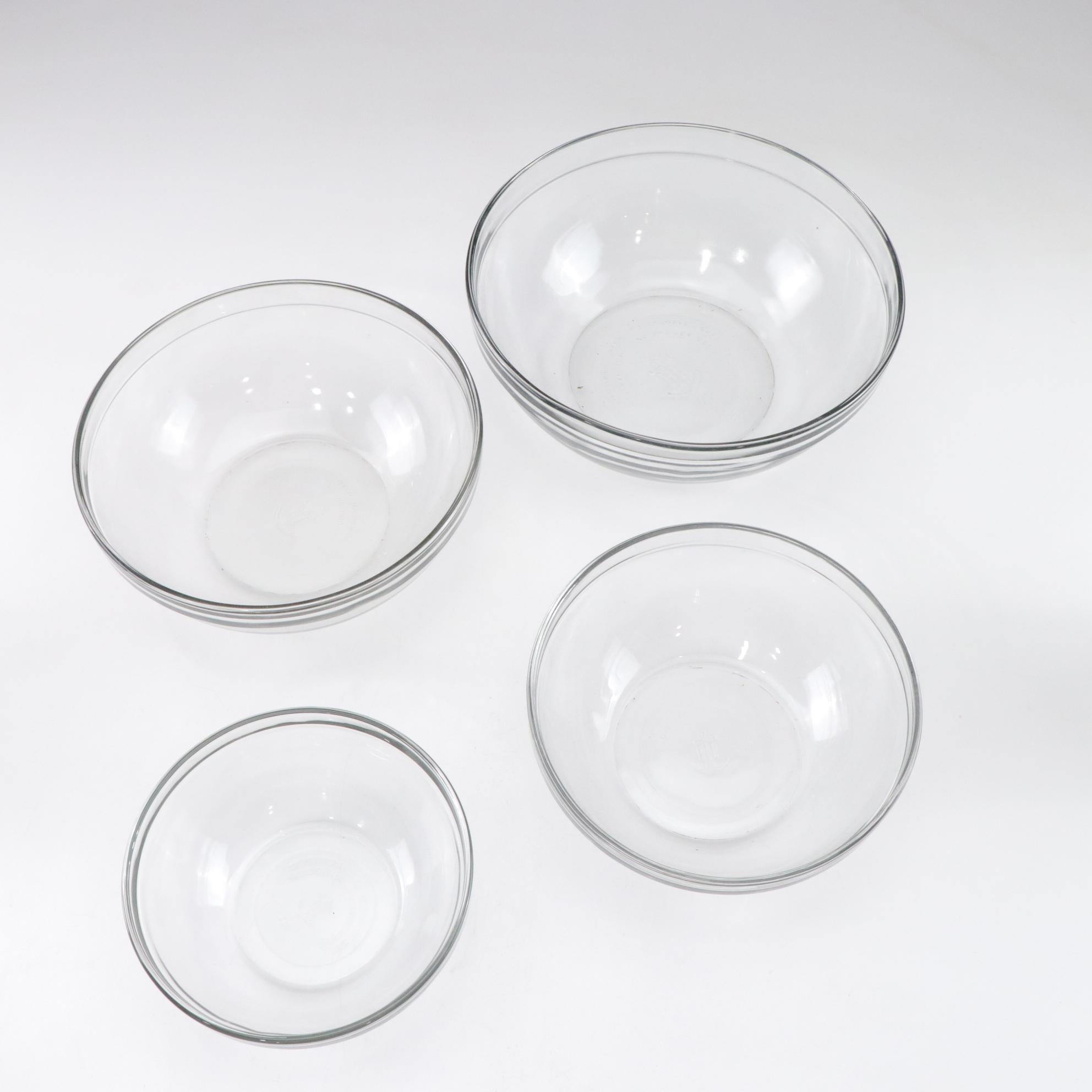 Anchor Hocking and Pyrex Glass Mixing Bowls with BIA Cordon Bleu Ceramic Dishes