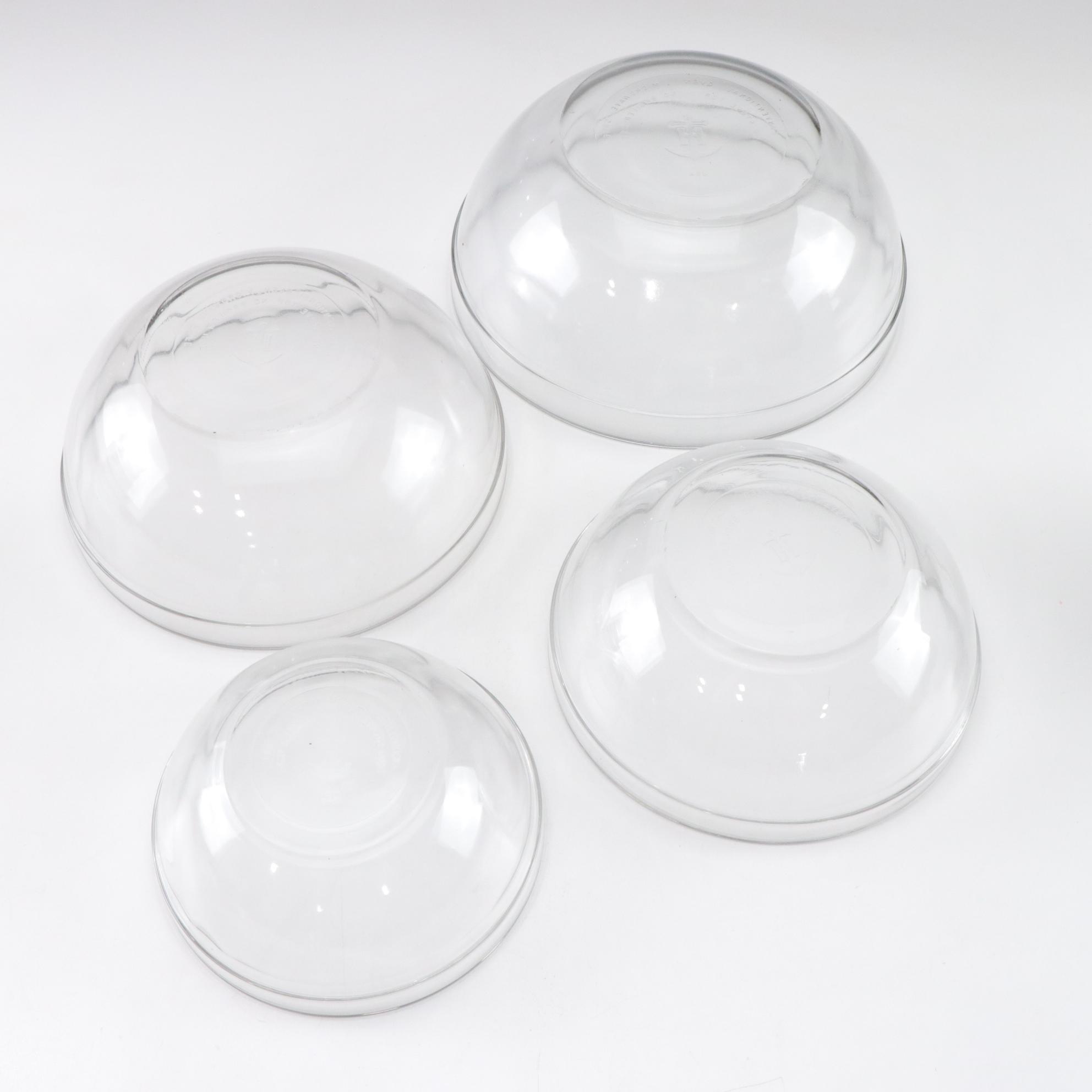 Anchor Hocking and Pyrex Glass Mixing Bowls with BIA Cordon Bleu Ceramic Dishes