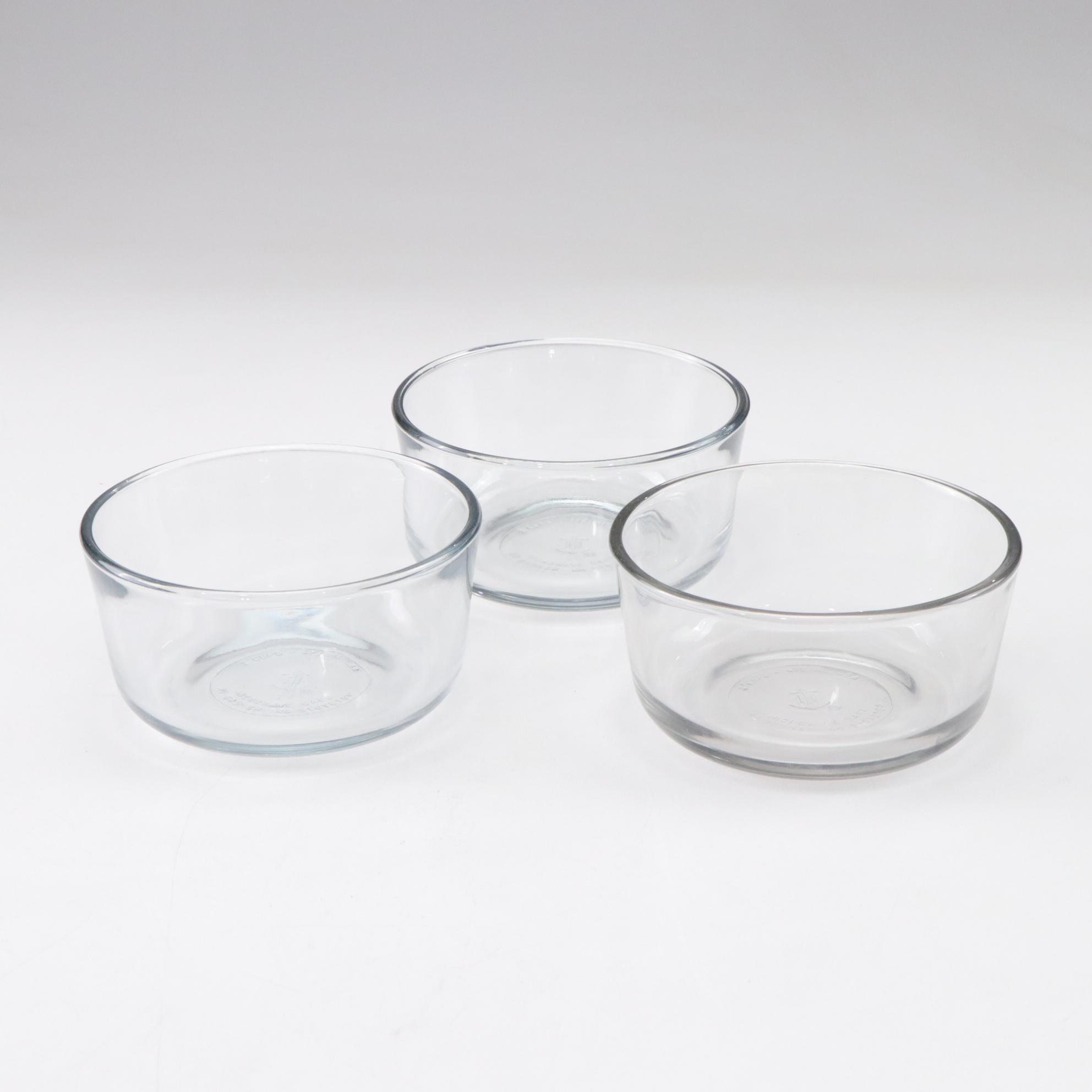 Anchor Hocking and Pyrex Glass Mixing Bowls with BIA Cordon Bleu Ceramic Dishes