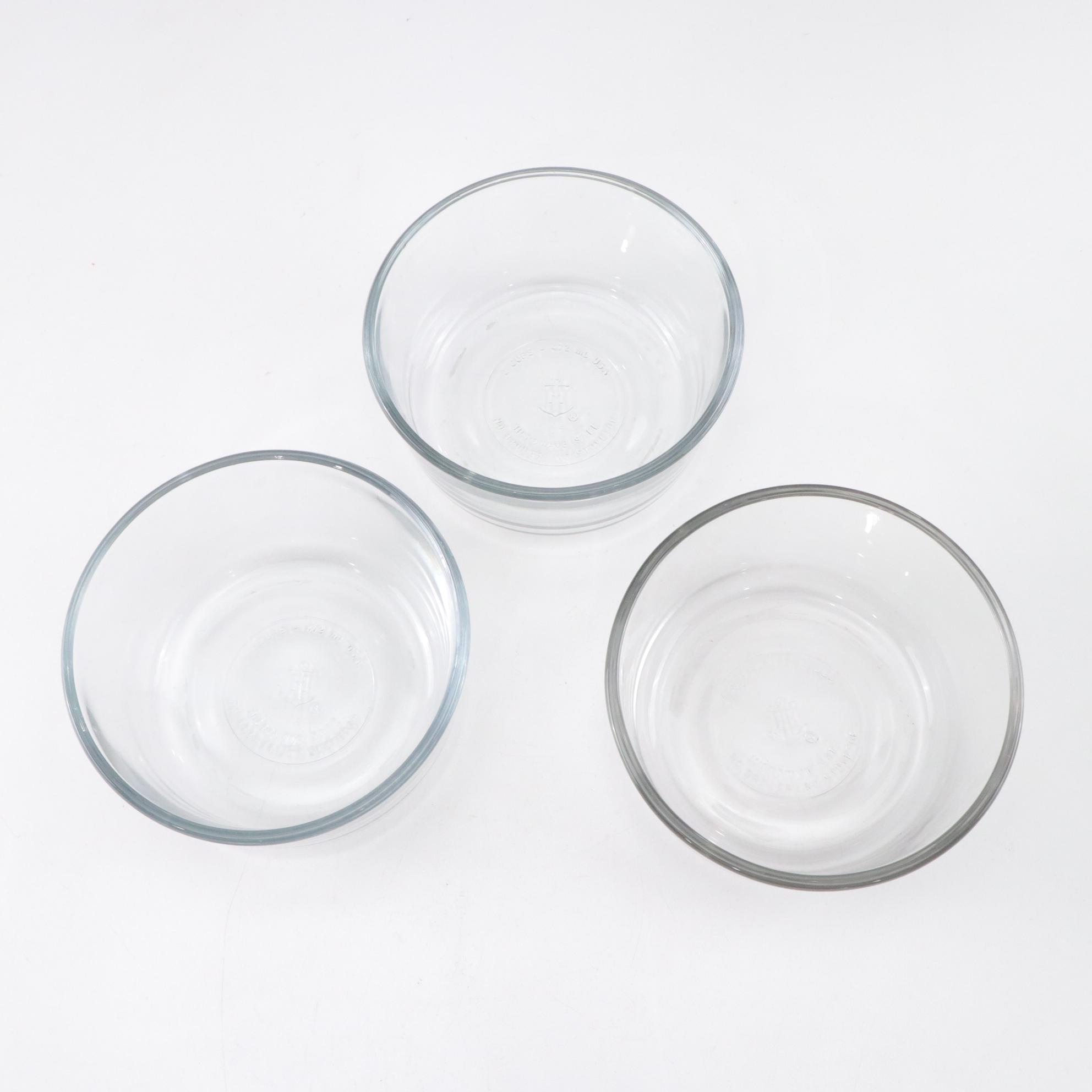 Anchor Hocking and Pyrex Glass Mixing Bowls with BIA Cordon Bleu Ceramic Dishes