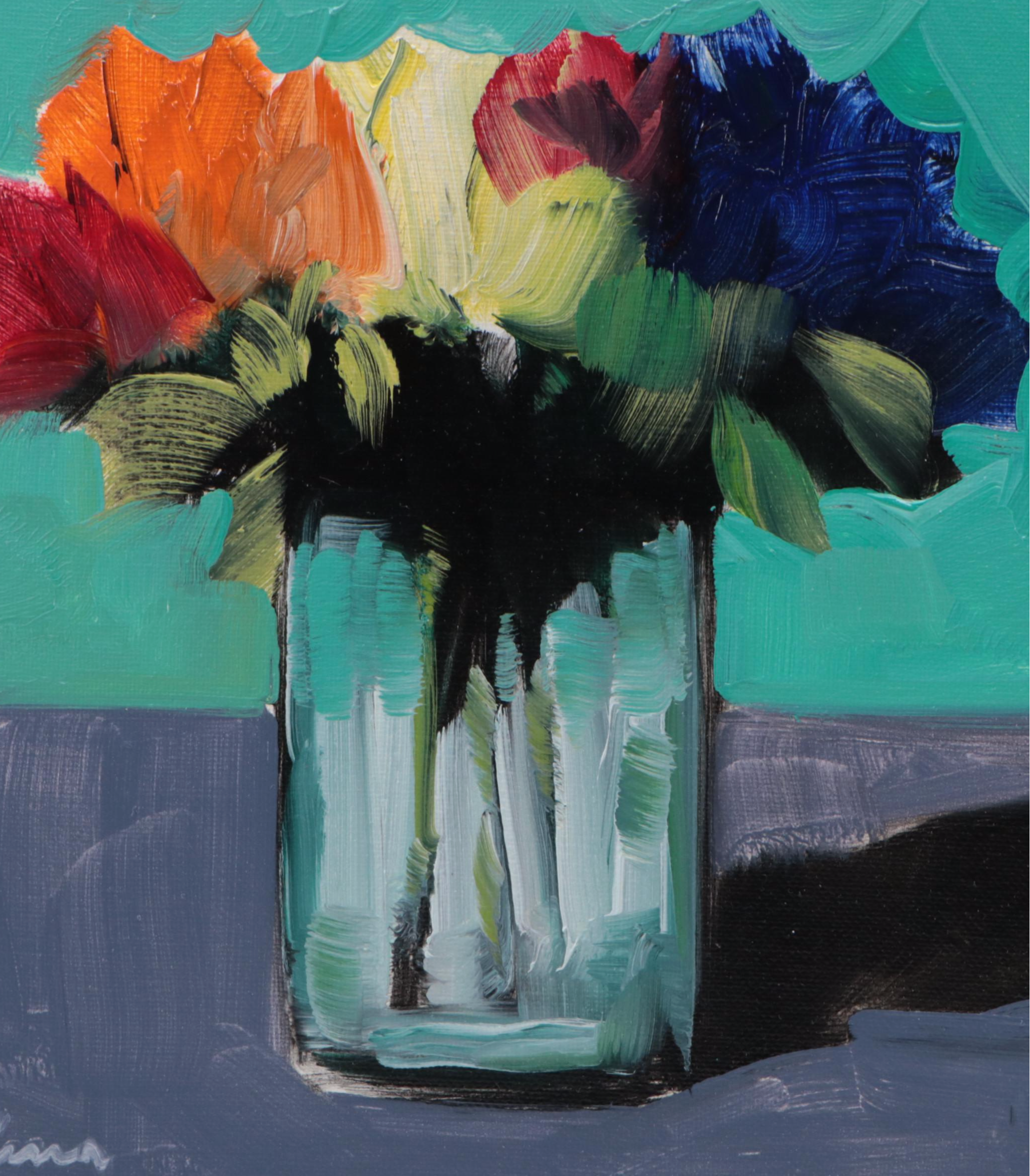 José M. Lima Floral Still Life Oil Painting, 2024