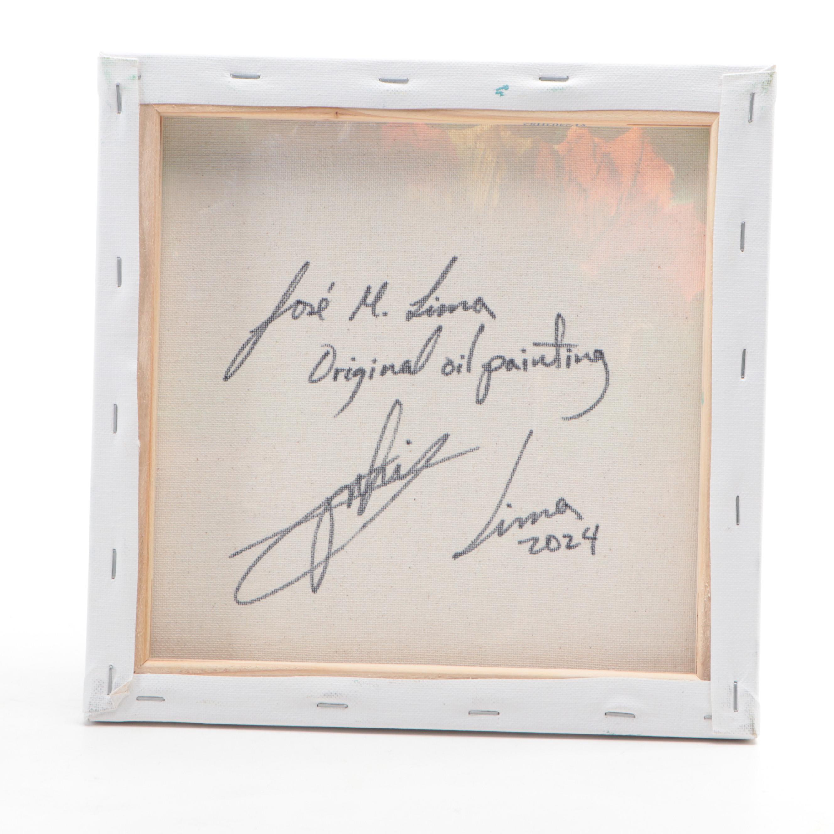 José M. Lima Floral Still Life Oil Painting, 2024