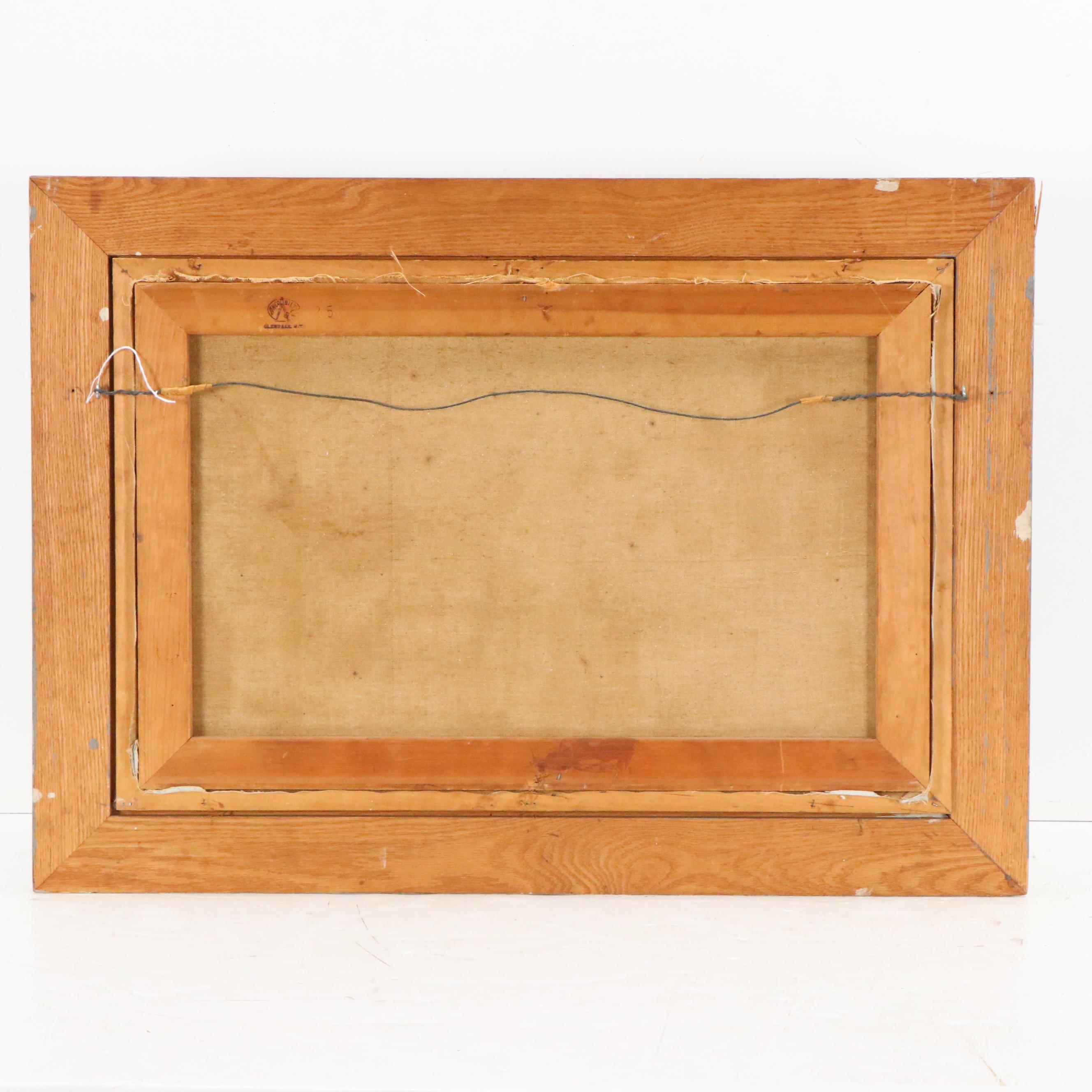 Jesse Bradford Hague Northeastern Marina Scene Oil Painting, Mid-20th Century