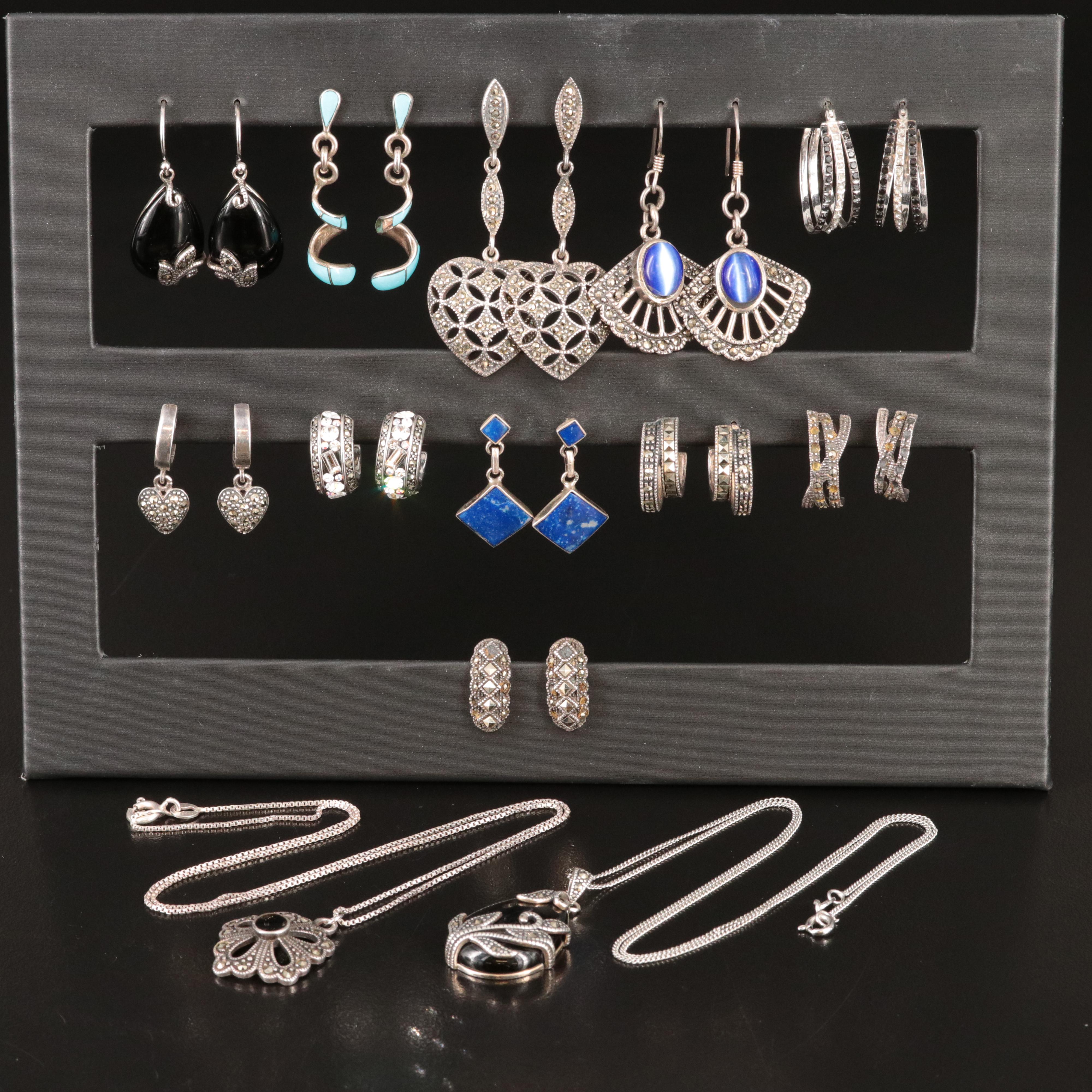 Pendant Necklace and Earrings Sterling Collection