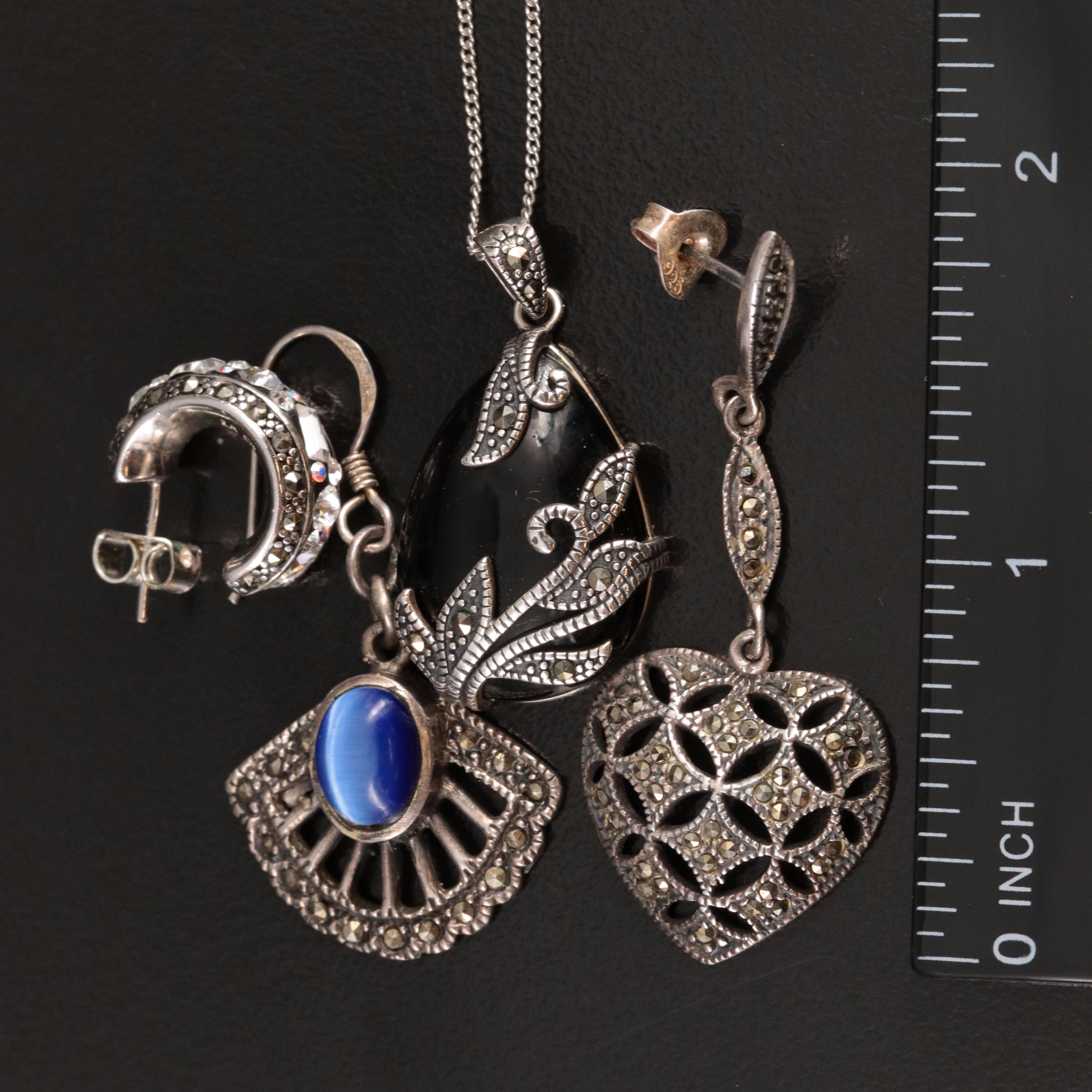 Pendant Necklace and Earrings Sterling Collection