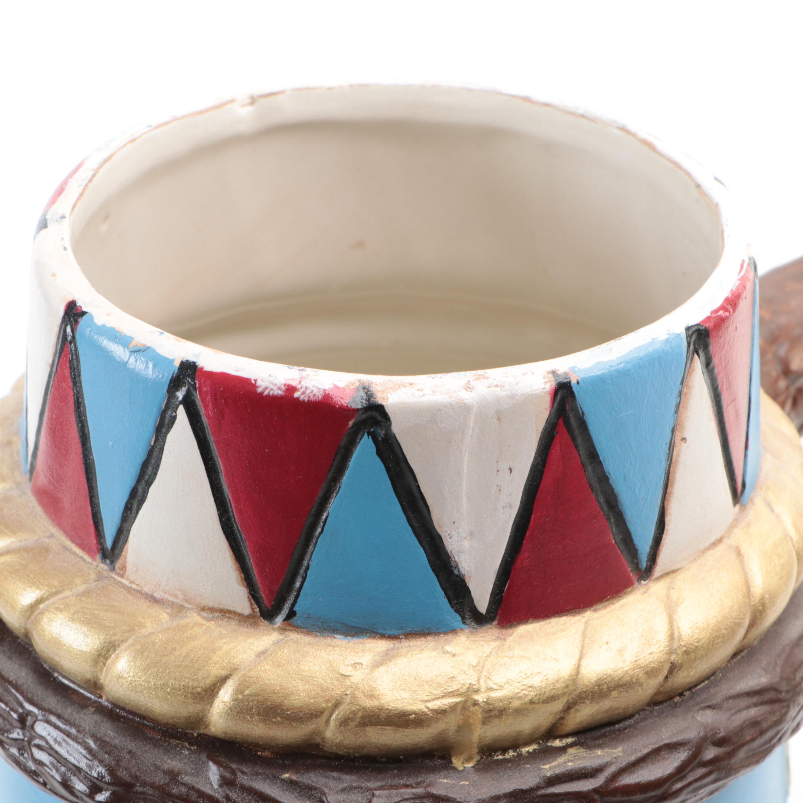 Hand-Painted Revolutionary War Motif Ceramic Oversized Beer Stein