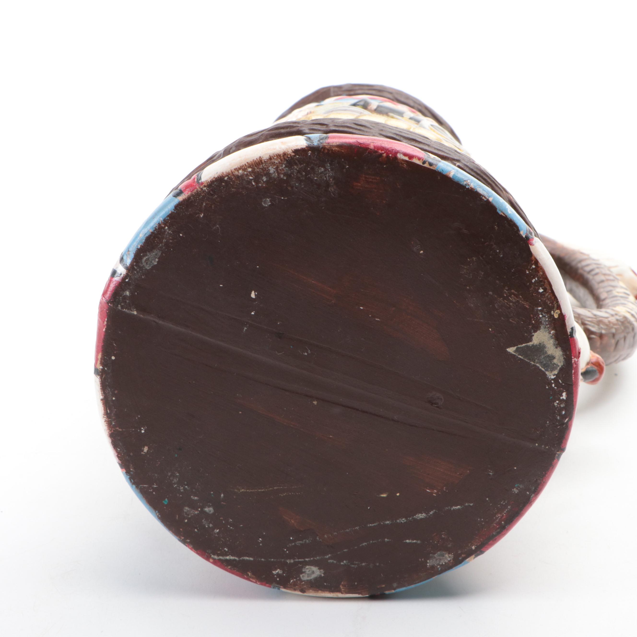 Hand-Painted Revolutionary War Motif Ceramic Oversized Beer Stein