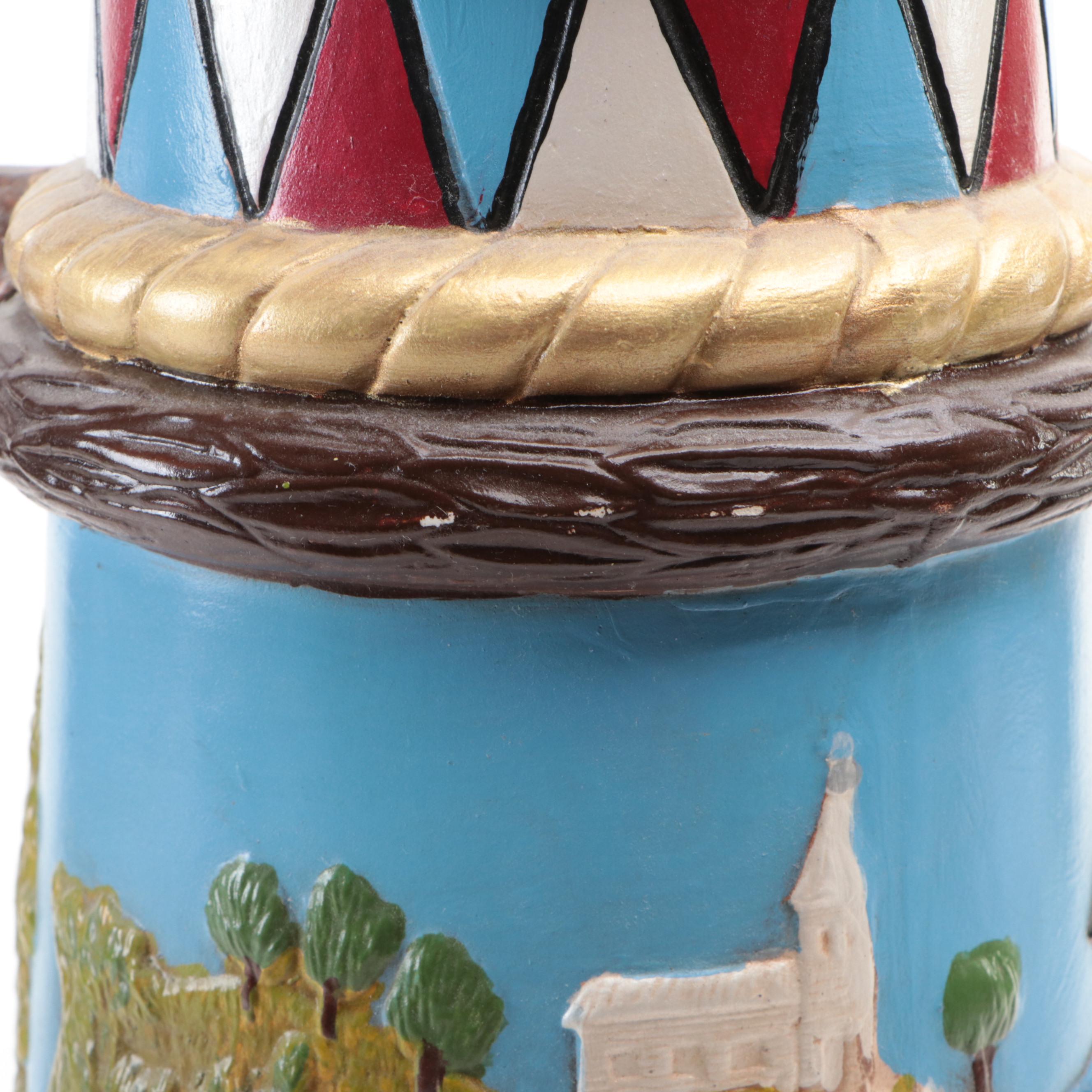 Hand-Painted Revolutionary War Motif Ceramic Oversized Beer Stein