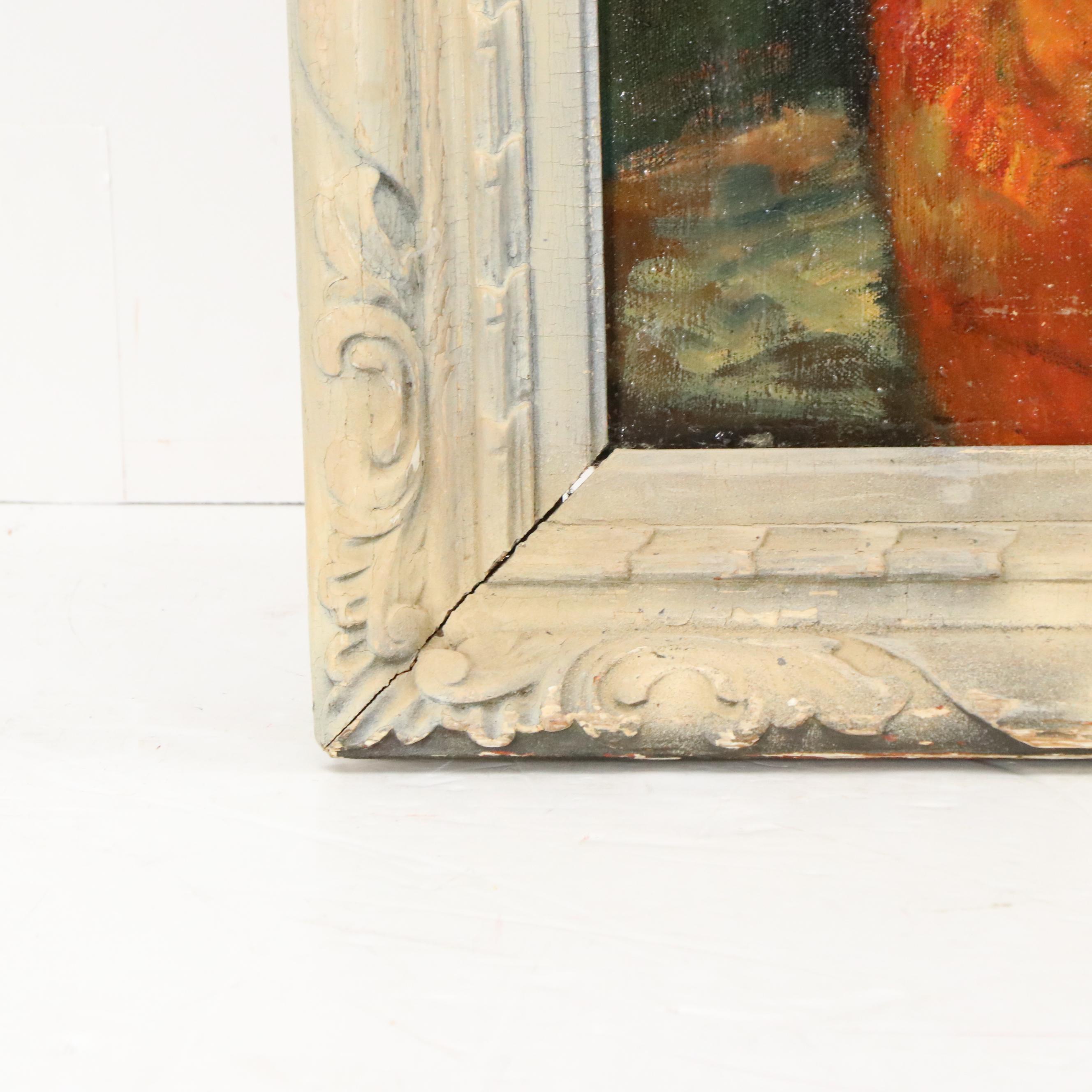 Frank A. Wentland Oil Portrait Painting of Native American Woman, 1920s–1930s