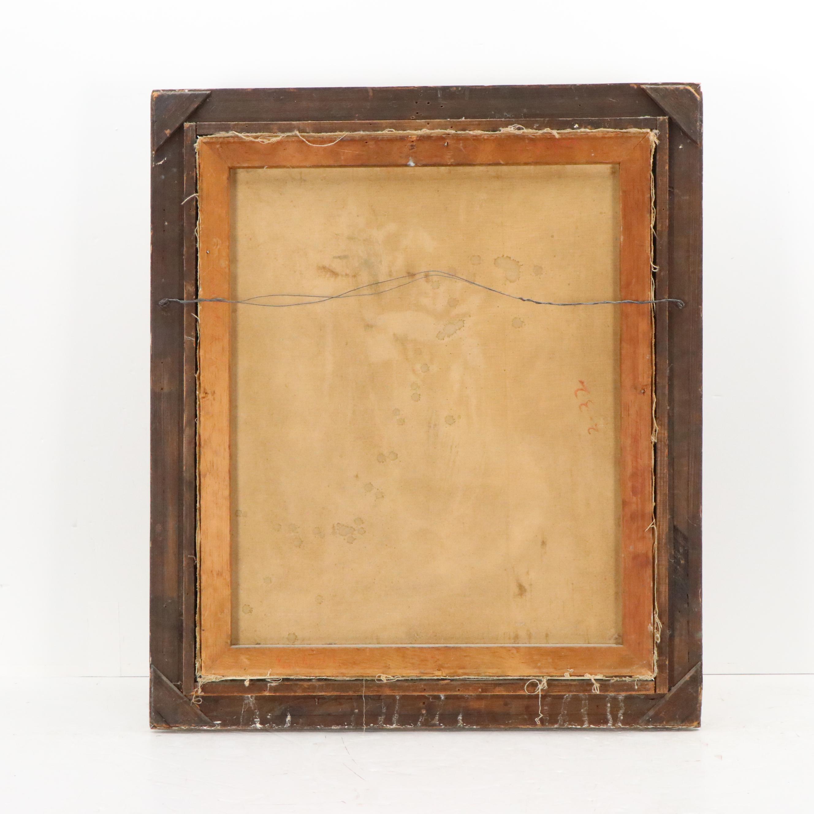 Frank A. Wentland Oil Portrait Painting of Native American Woman, 1920s–1930s