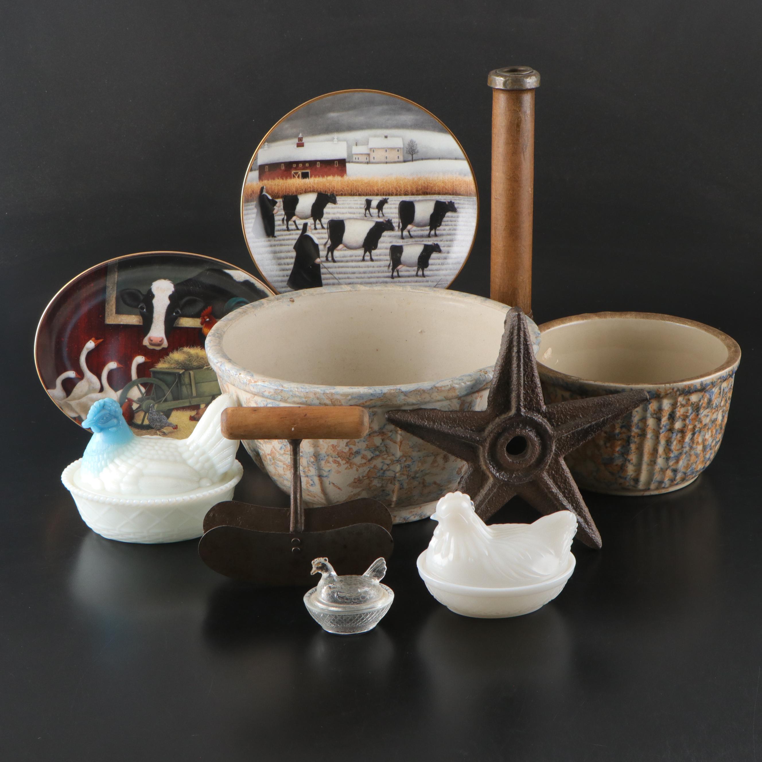 Franklin Mint Limited Edition Porcelain Plates with Ceramic Bowls and More