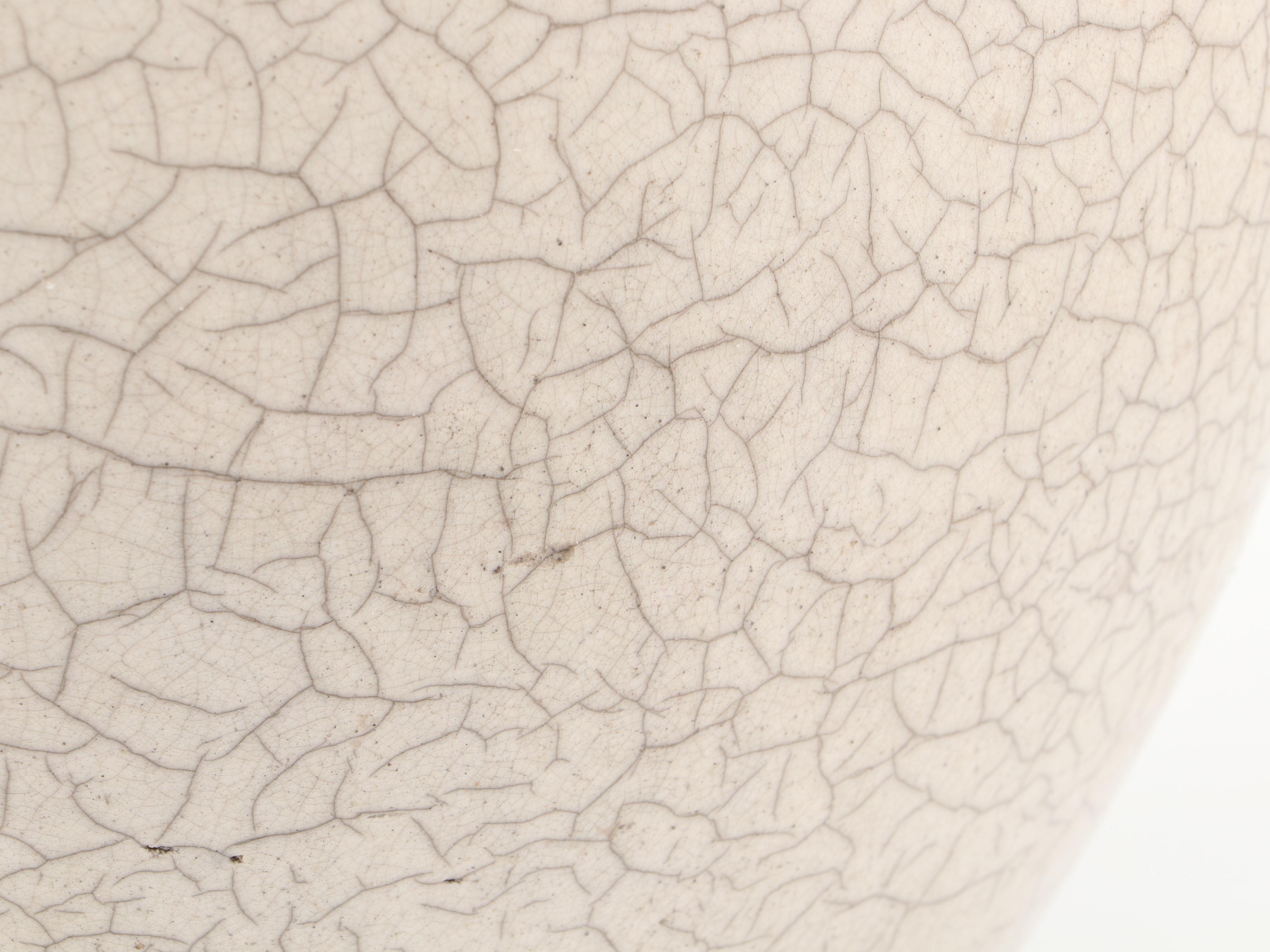 Handcrafted Art Pottery Raku Fired Ceramic, Metal and Wood Lidded Urn, 1988