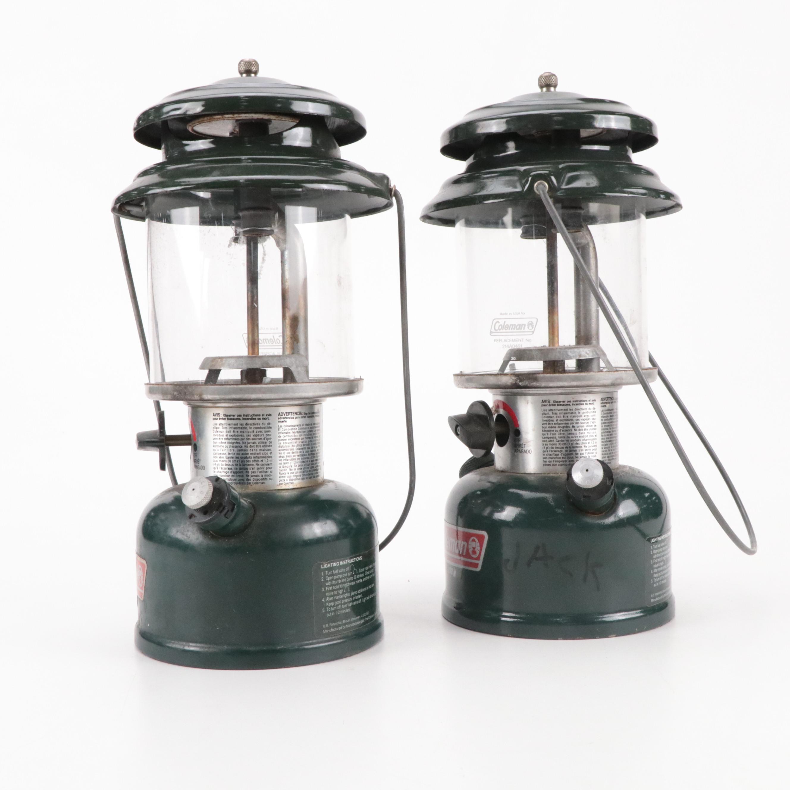 Coleman Model 288 Green Mantle Gas Lanterns
