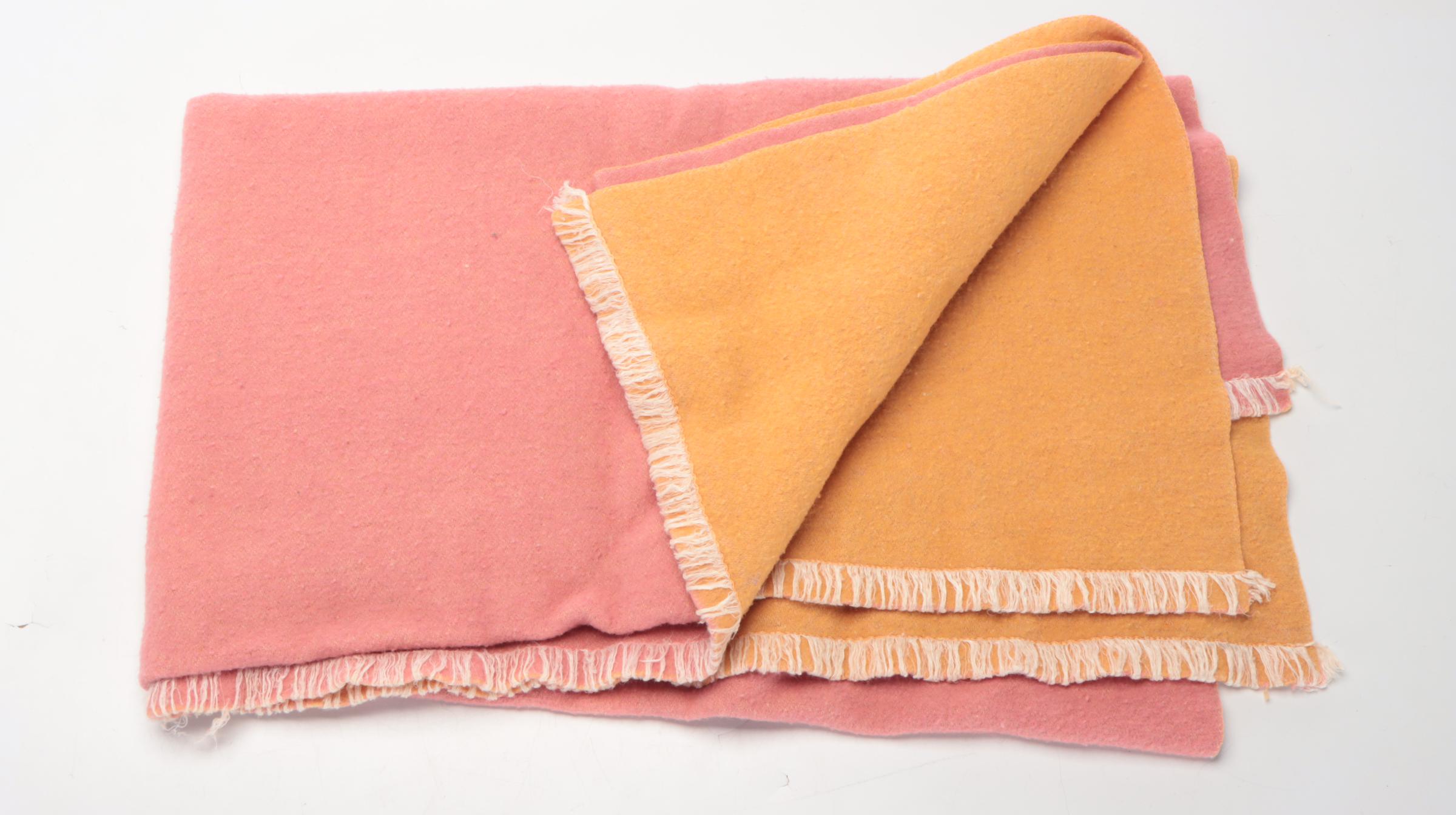 North Star, Fleischmann and The New Bremen Blanket Pink and Maroon Wool Blankets