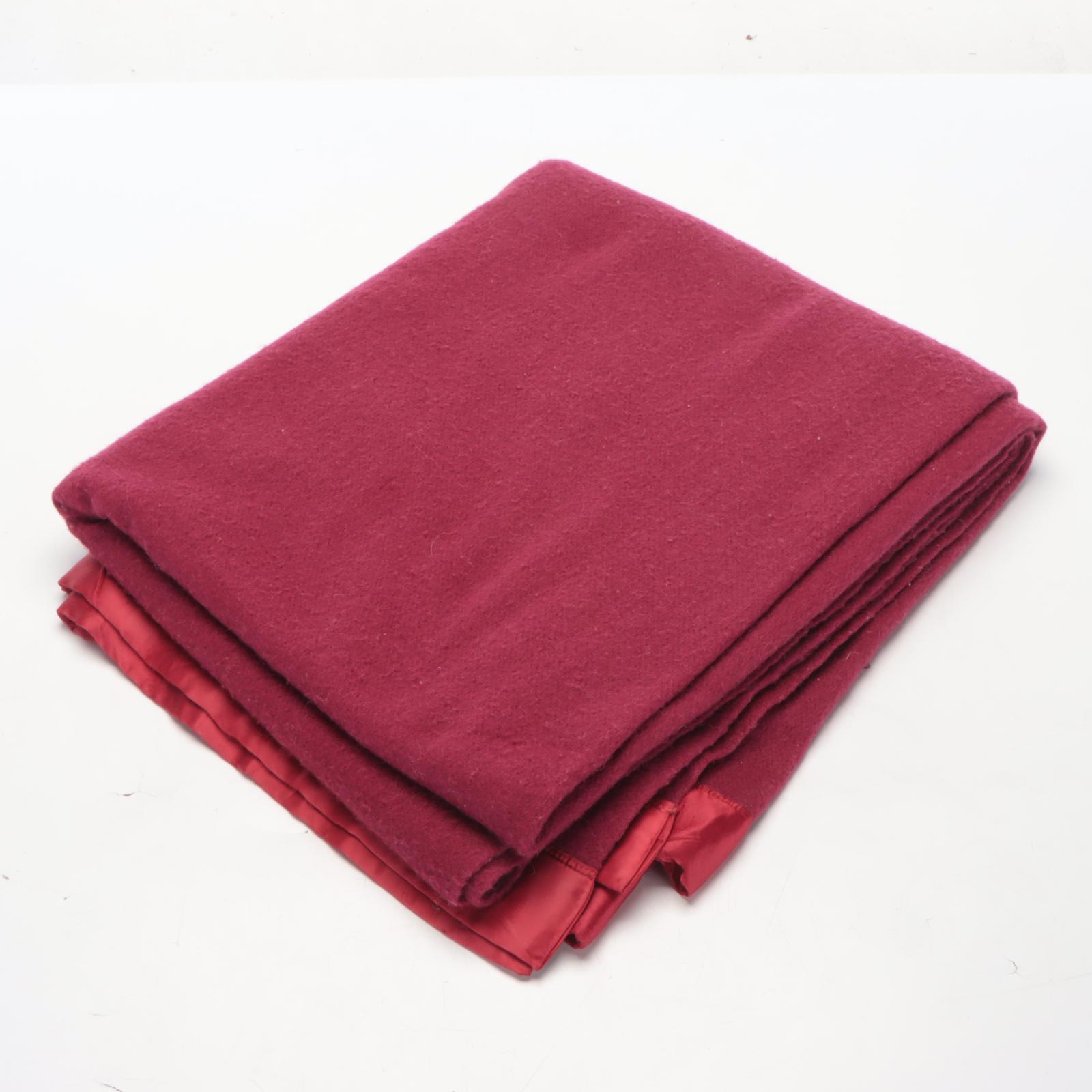 North Star, Fleischmann and The New Bremen Blanket Pink and Maroon Wool Blankets