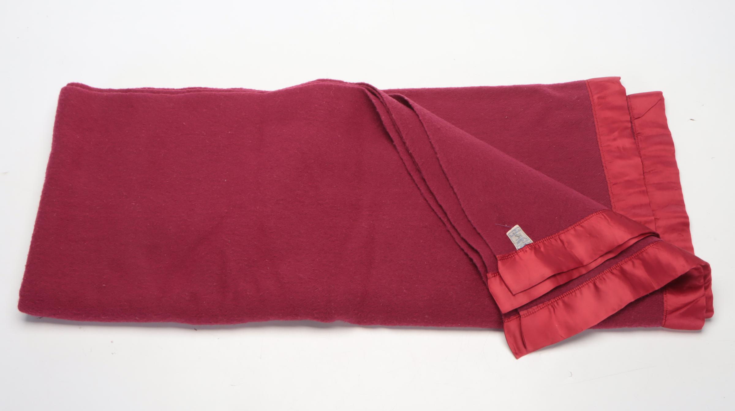 North Star, Fleischmann and The New Bremen Blanket Pink and Maroon Wool Blankets