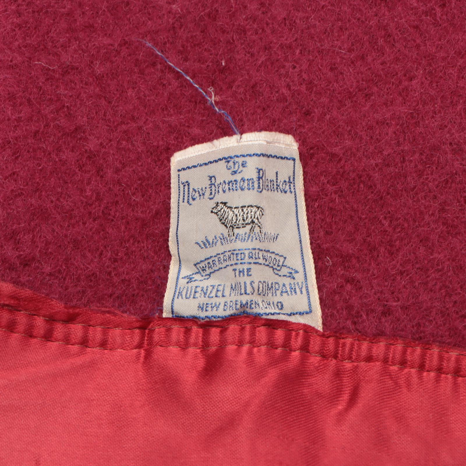 North Star, Fleischmann and The New Bremen Blanket Pink and Maroon Wool Blankets