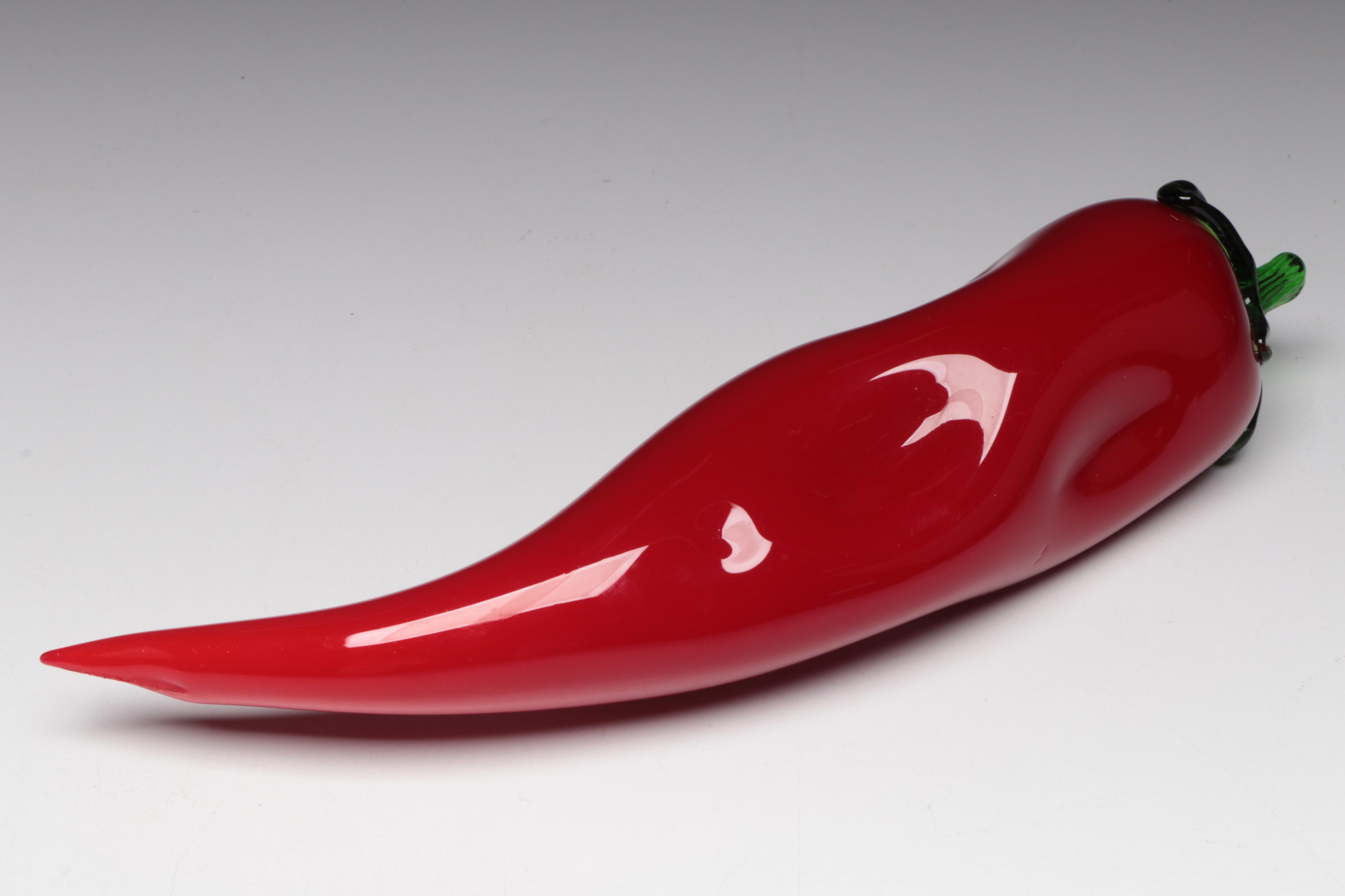 Art Glass Chili Pepper Figurine with Ashtray