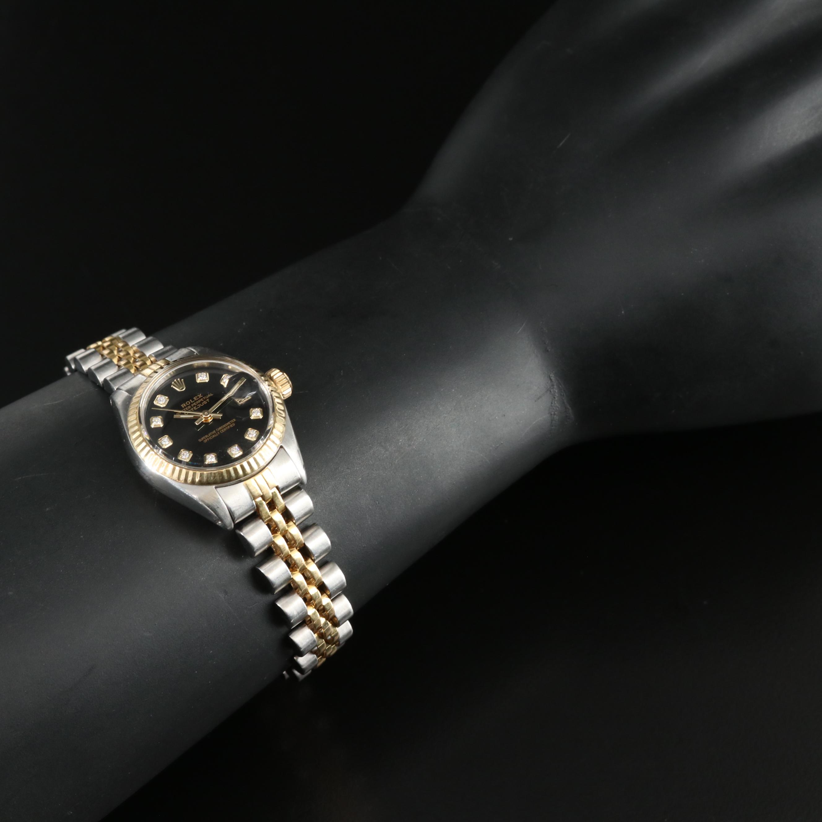 1975 Rolex Datejust 6917 Two-Tone Factory Diamond Dial Watch