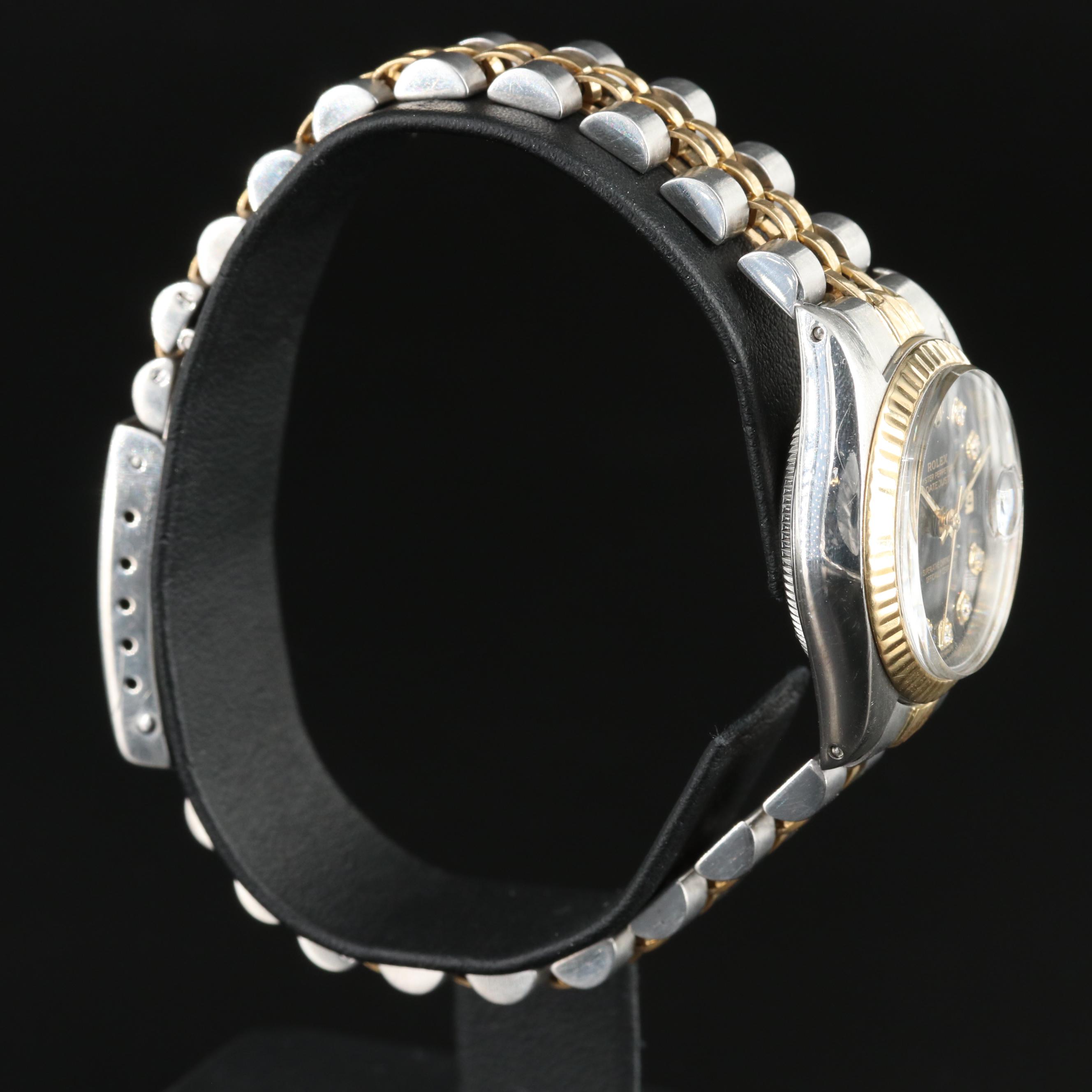 1975 Rolex Datejust 6917 Two-Tone Factory Diamond Dial Watch