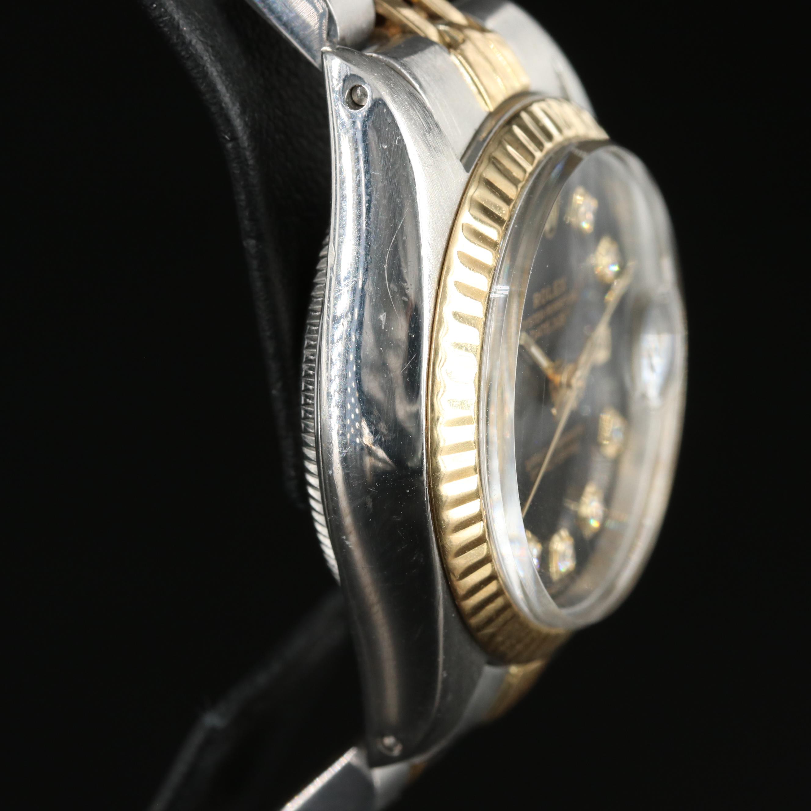 1975 Rolex Datejust 6917 Two-Tone Factory Diamond Dial Watch