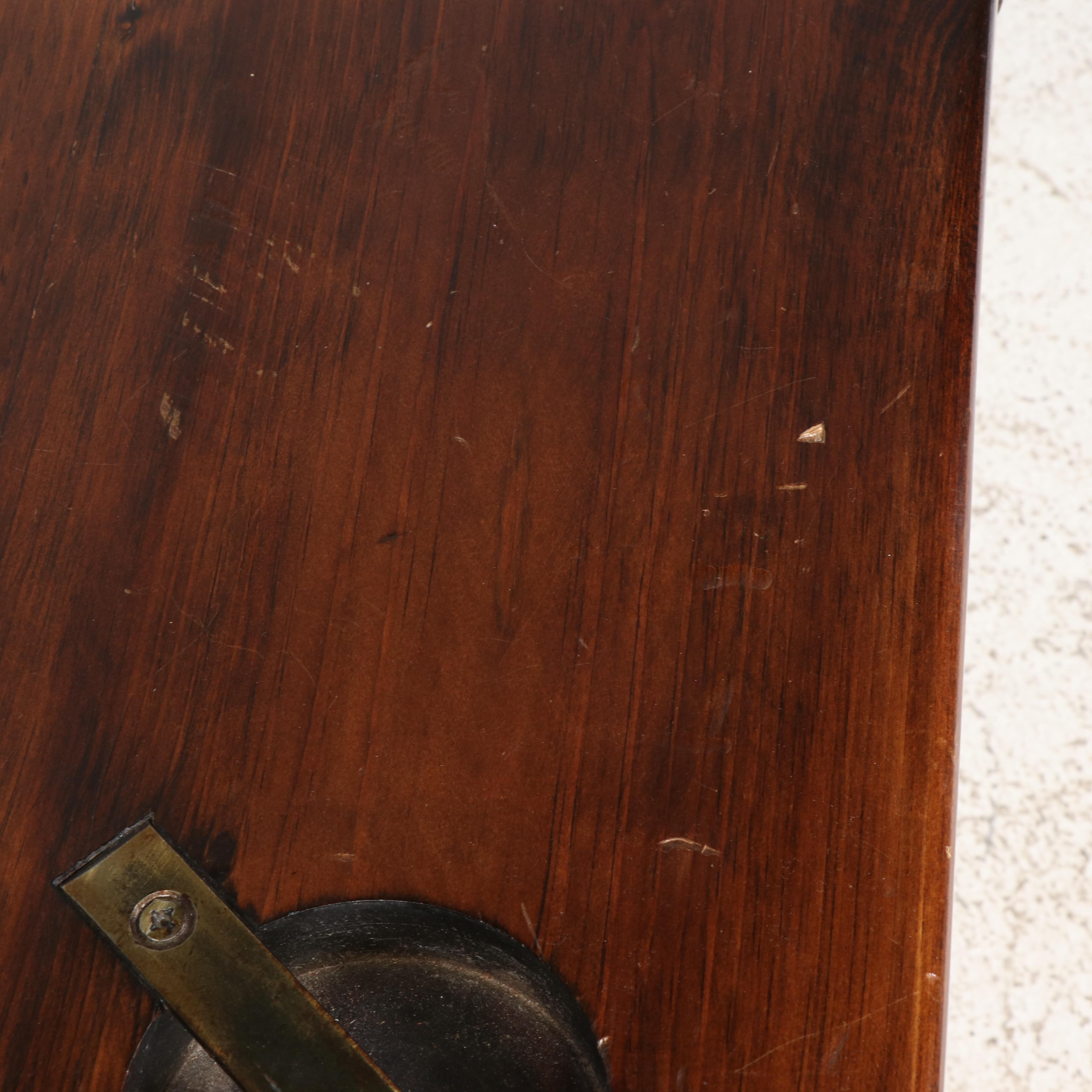 Oak Brass Bound Ships Hatch Cover Converted to Side Table, 20th Century