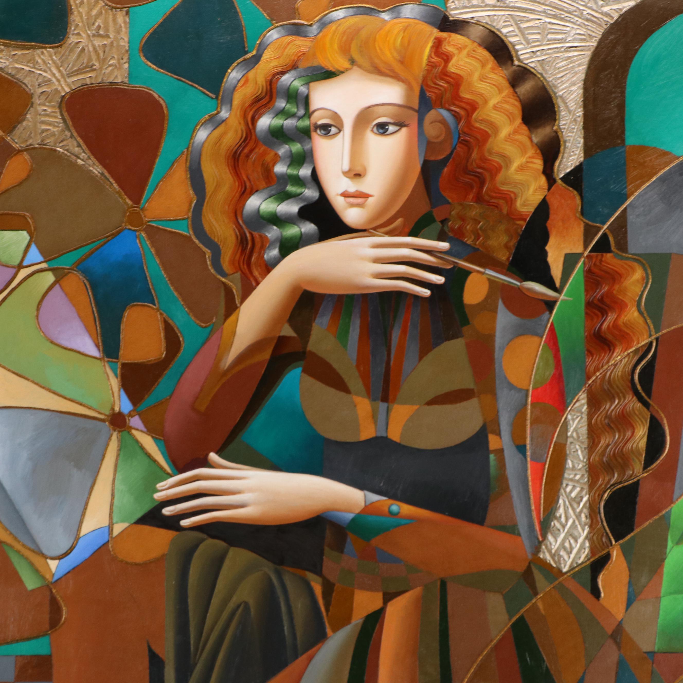 Oleg Zhivetin Oil Painting of Artist Painting Canvas