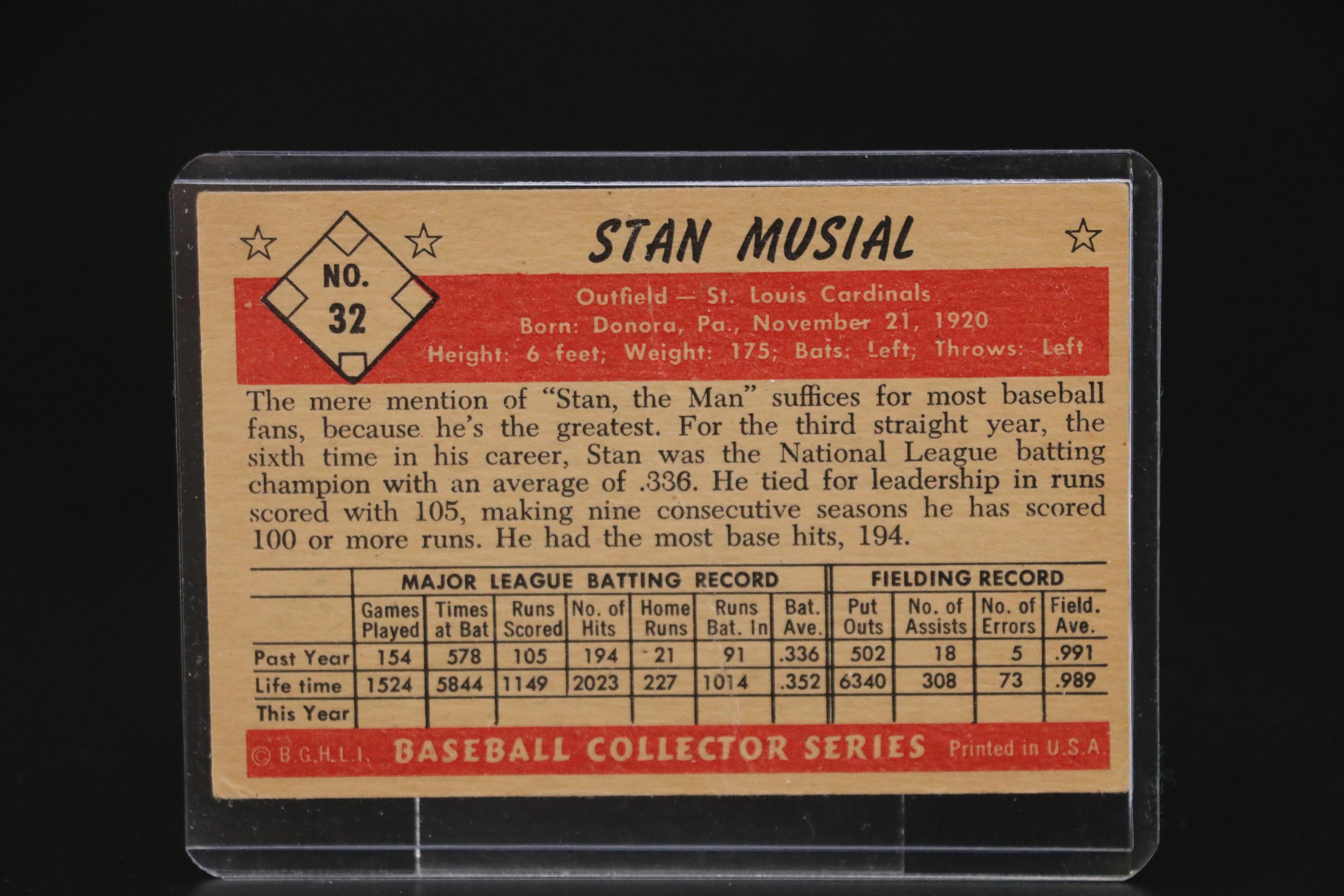 1953 Bowman Color Stan Musial St. Louis Cardinals #32  Baseball Card