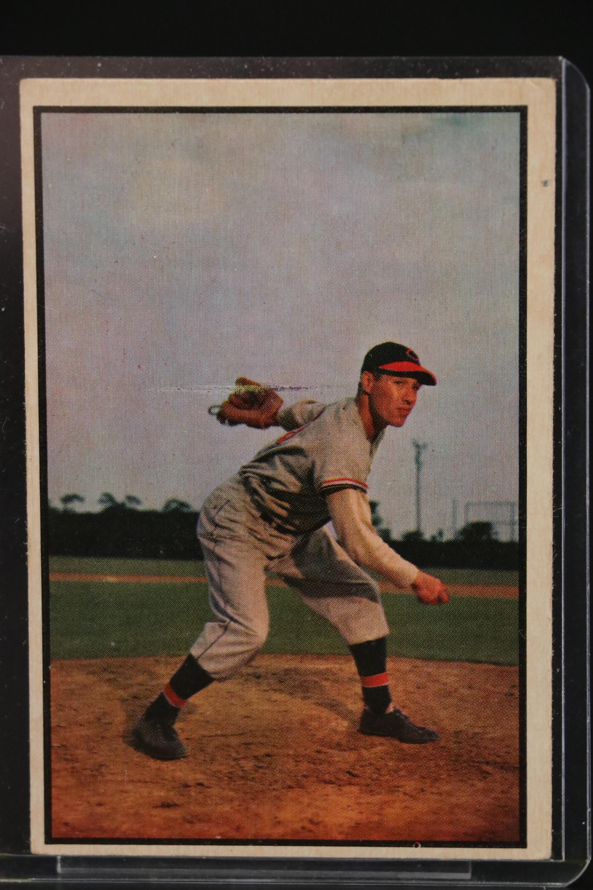 1953 Bowman Color Bob Feller Cleveland Indians #114 Baseball Card