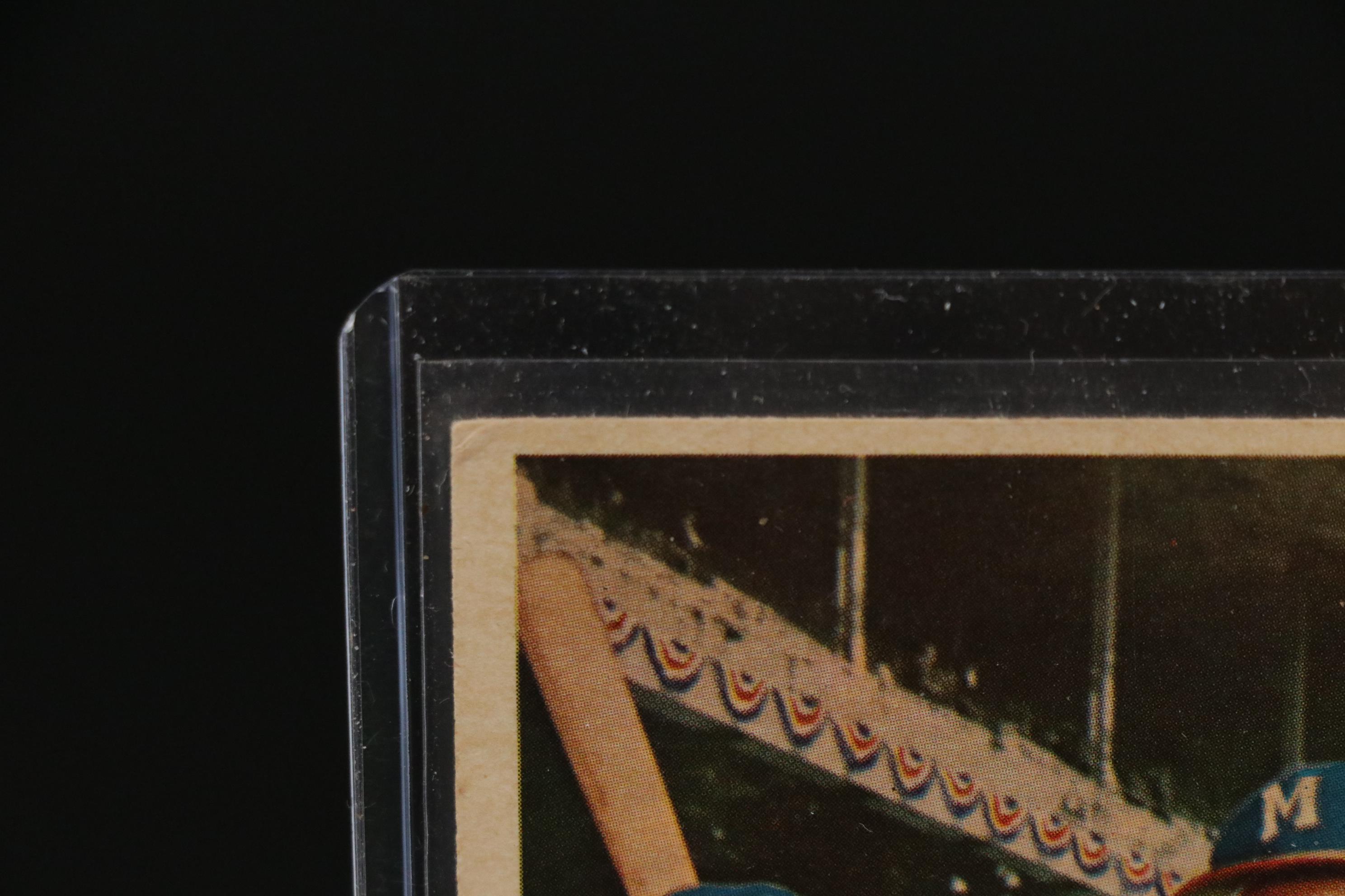 1958 Topps World Series Batting Foes Mickey Mantle Hank Aaron #418 Baseball Card