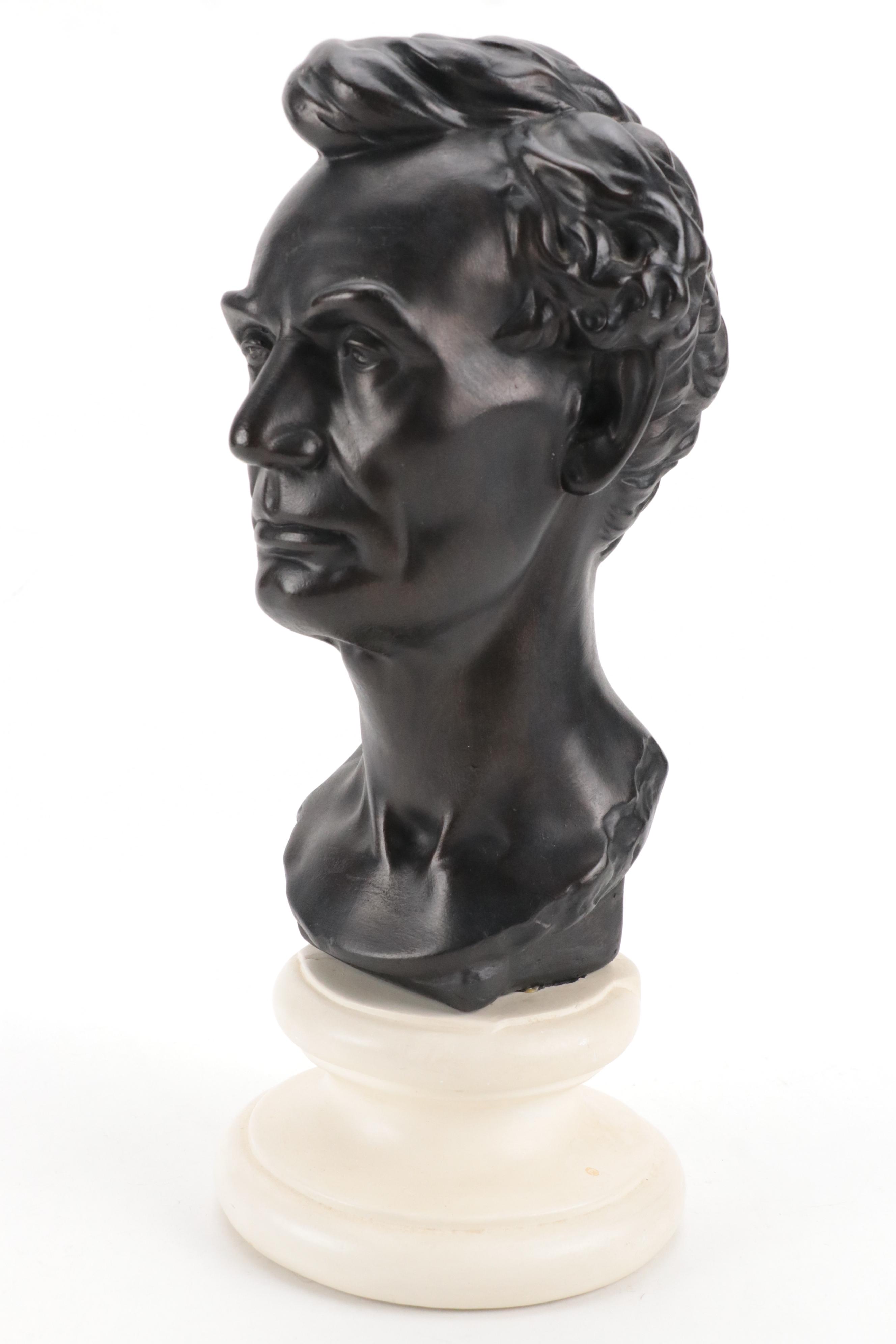 Alva Studios Composite Abraham Lincoln Bust with "Cracked Plate" Portrait Photo