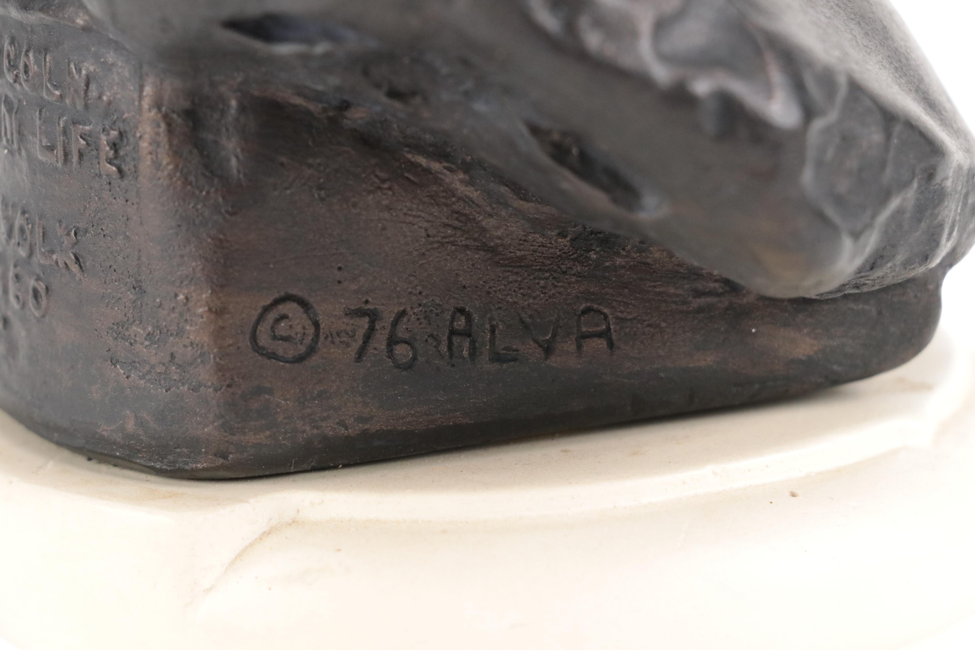 Alva Studios Composite Abraham Lincoln Bust with "Cracked Plate" Portrait Photo