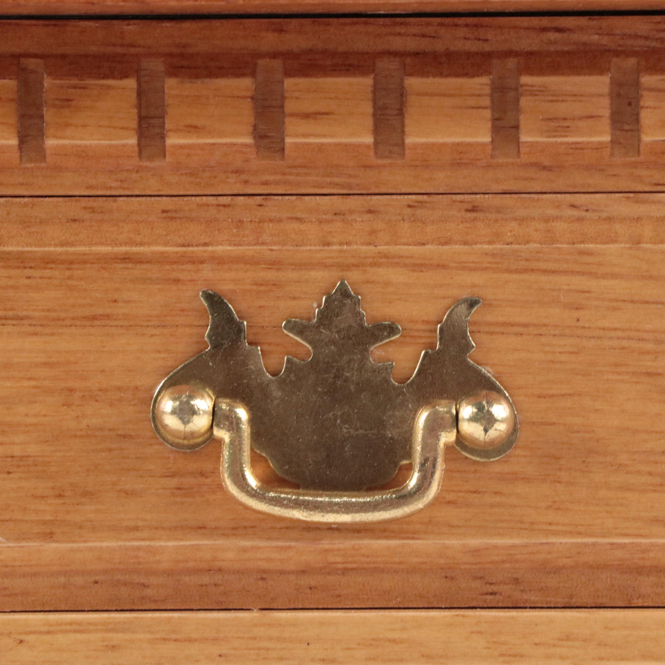 Oak Jewelry Box with Brass Pulls