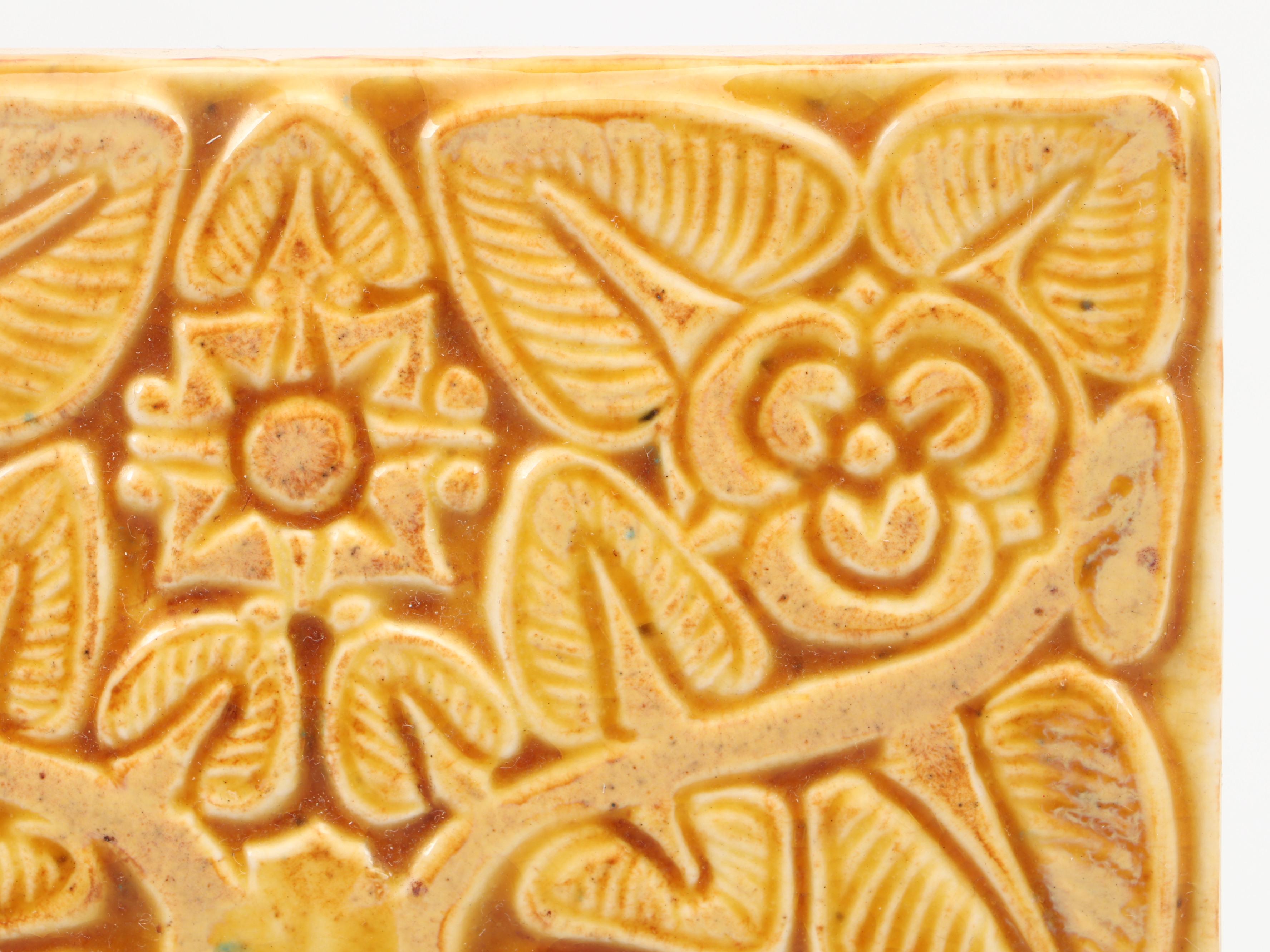 Rookwood Pottery Limited Edition Trivet or Tile with Rabbit and Tree Motif, 1998