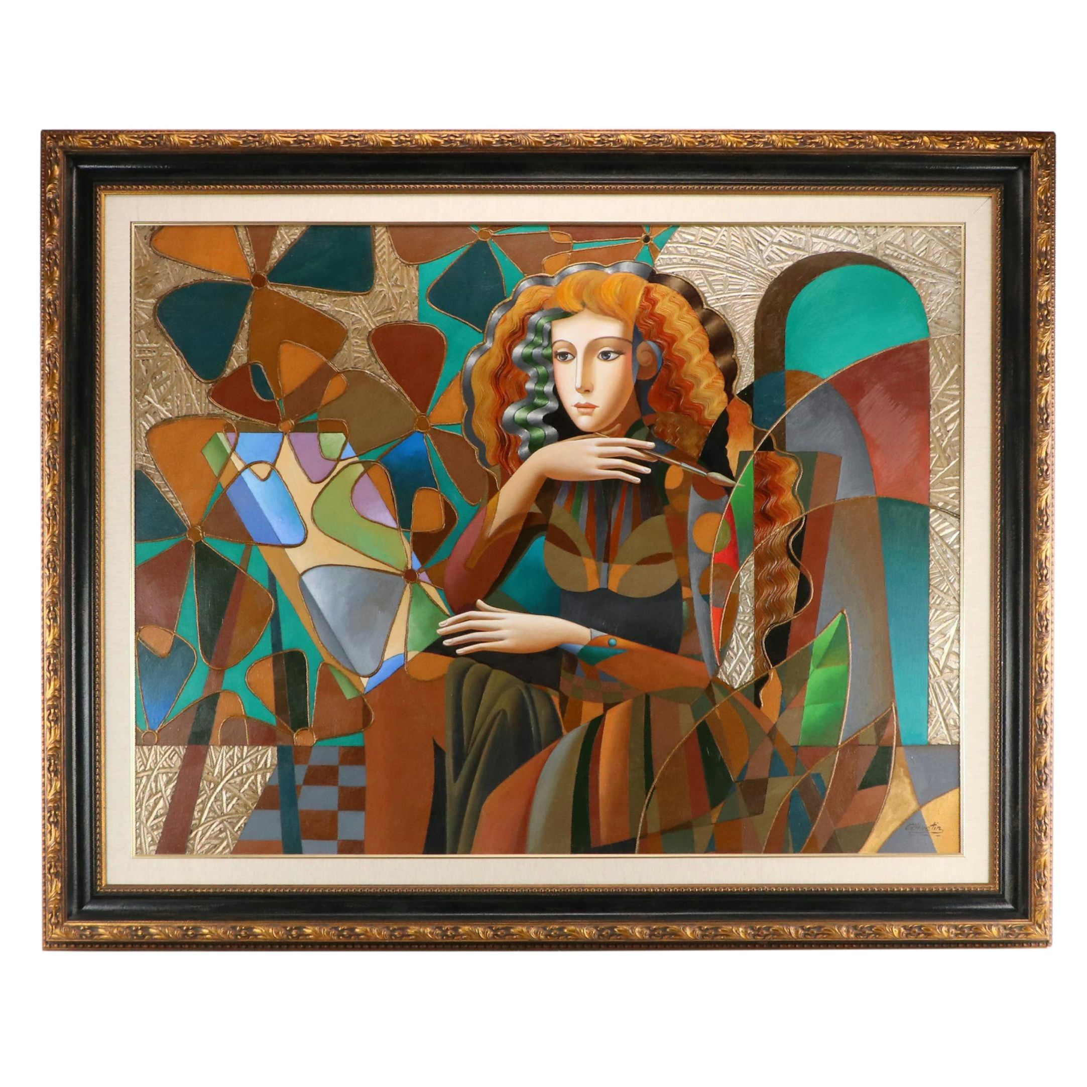 Oleg Zhivetin Oil Painting of Artist Painting Canvas