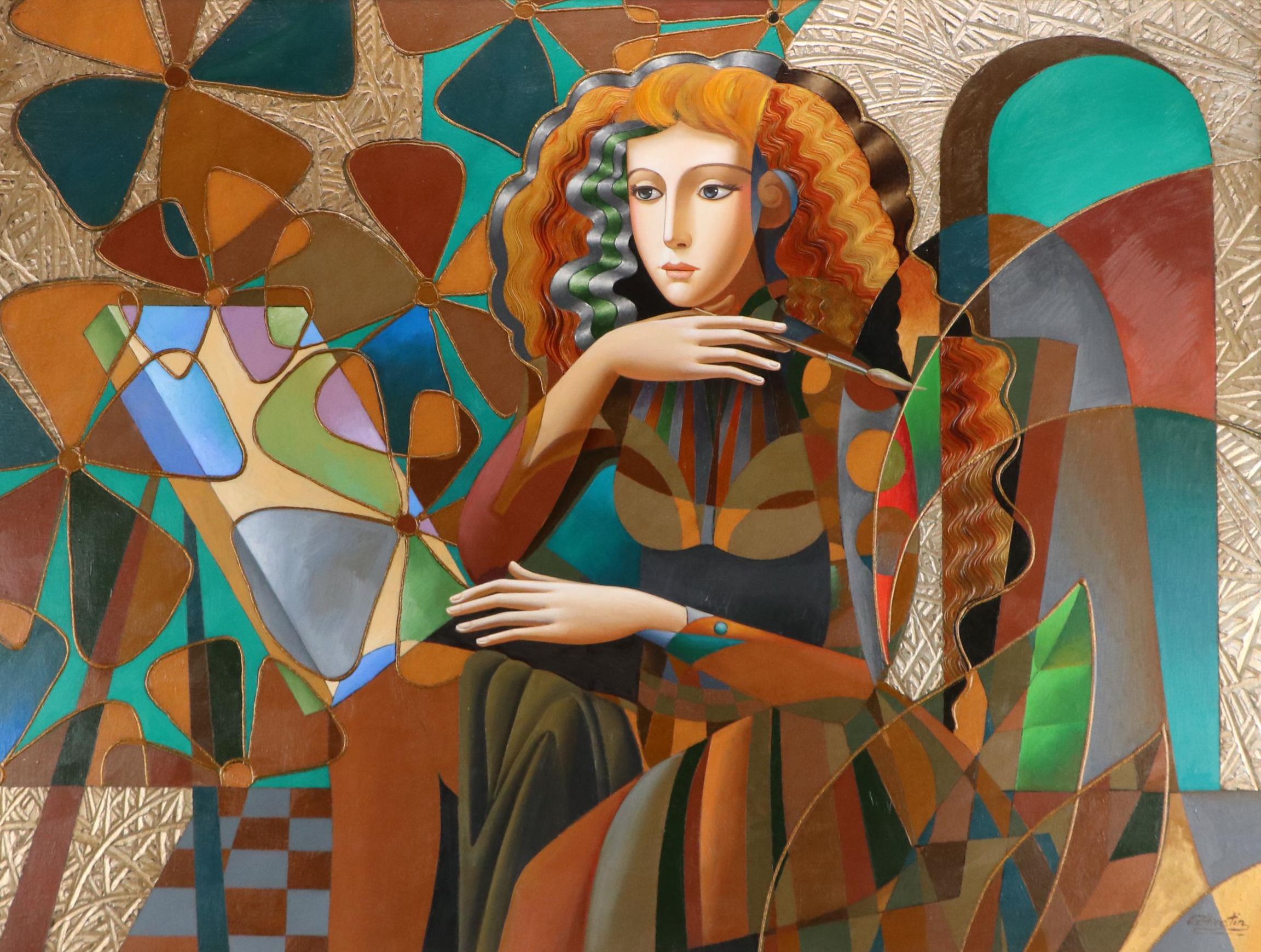 Oleg Zhivetin Oil Painting of Artist Painting Canvas