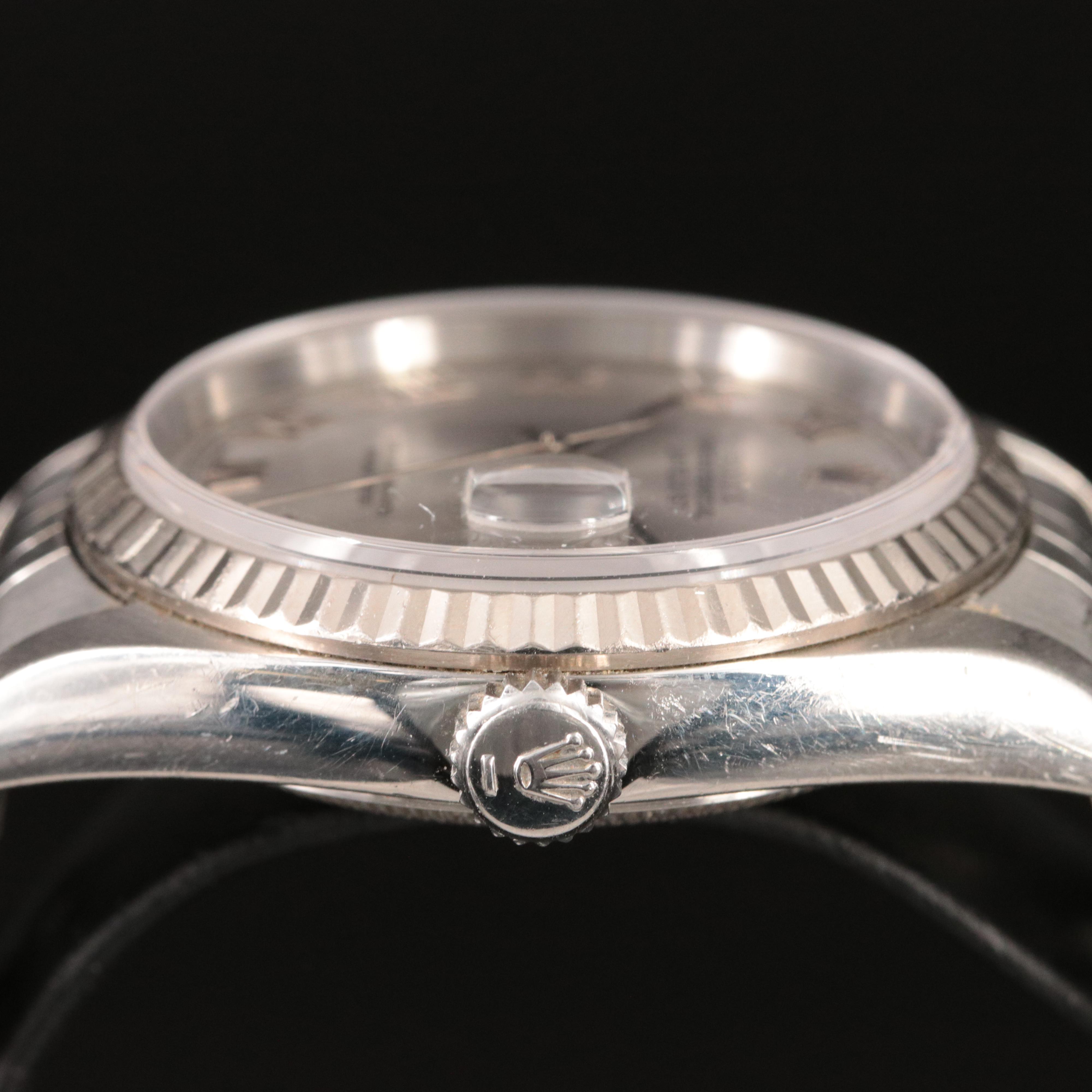 2000 Rolex Datejust Silver Roman Dial Watch