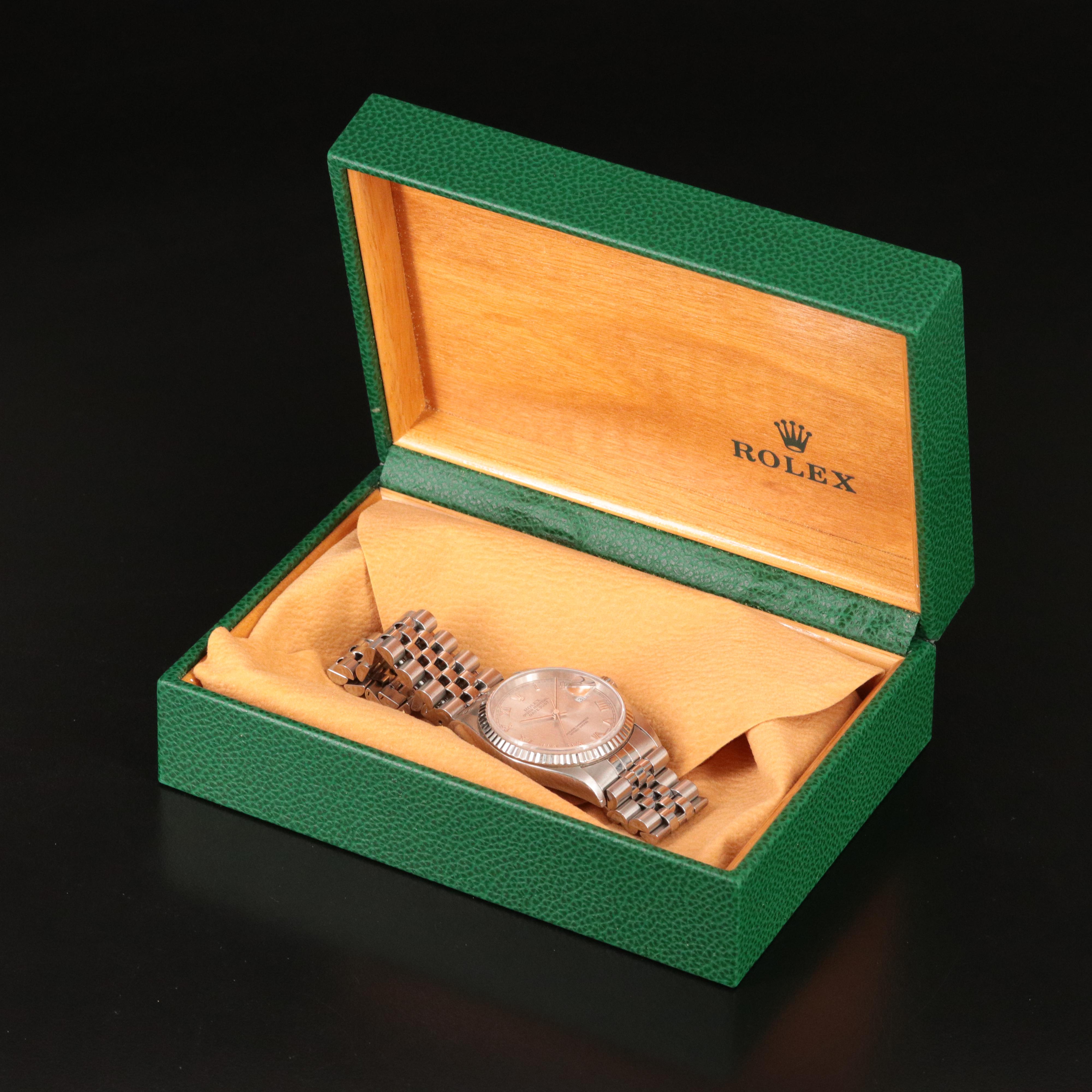 2000 Rolex Datejust Silver Roman Dial Watch