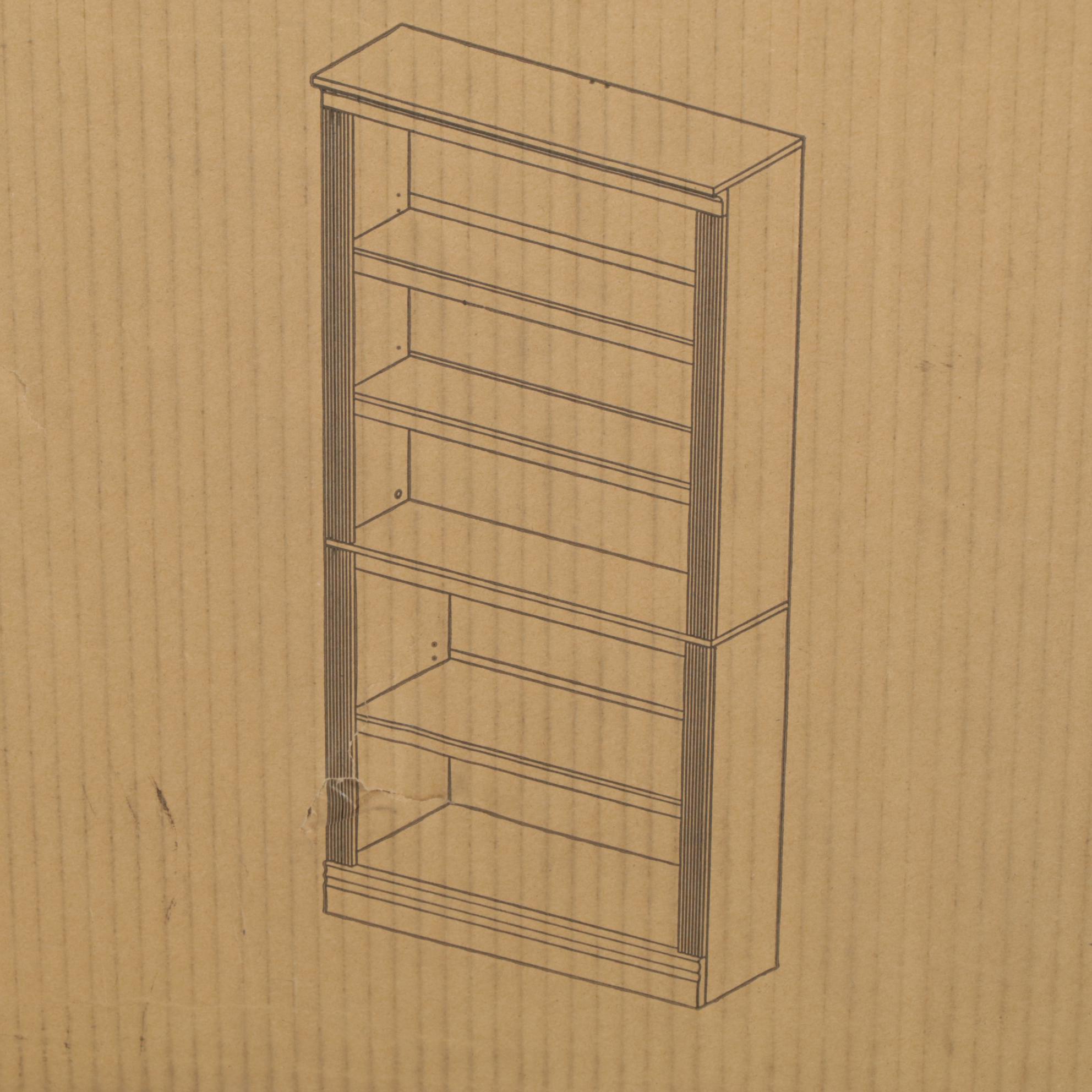 Living Essentials Halston Standard Bookcase in Dark Cherry Finish