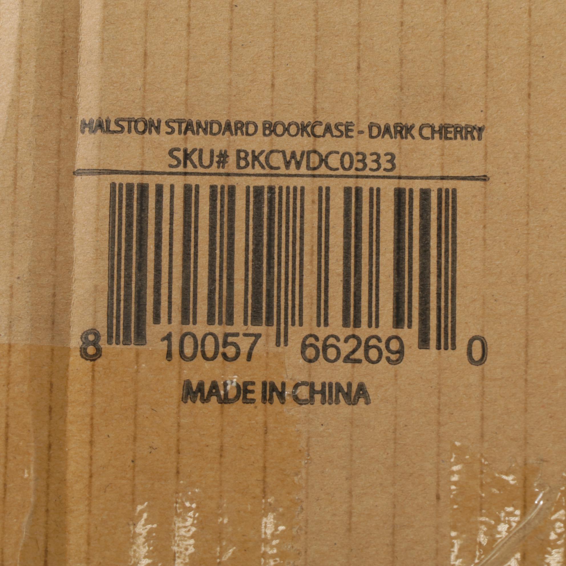 Living Essentials Halston Standard Bookcase in Dark Cherry Finish