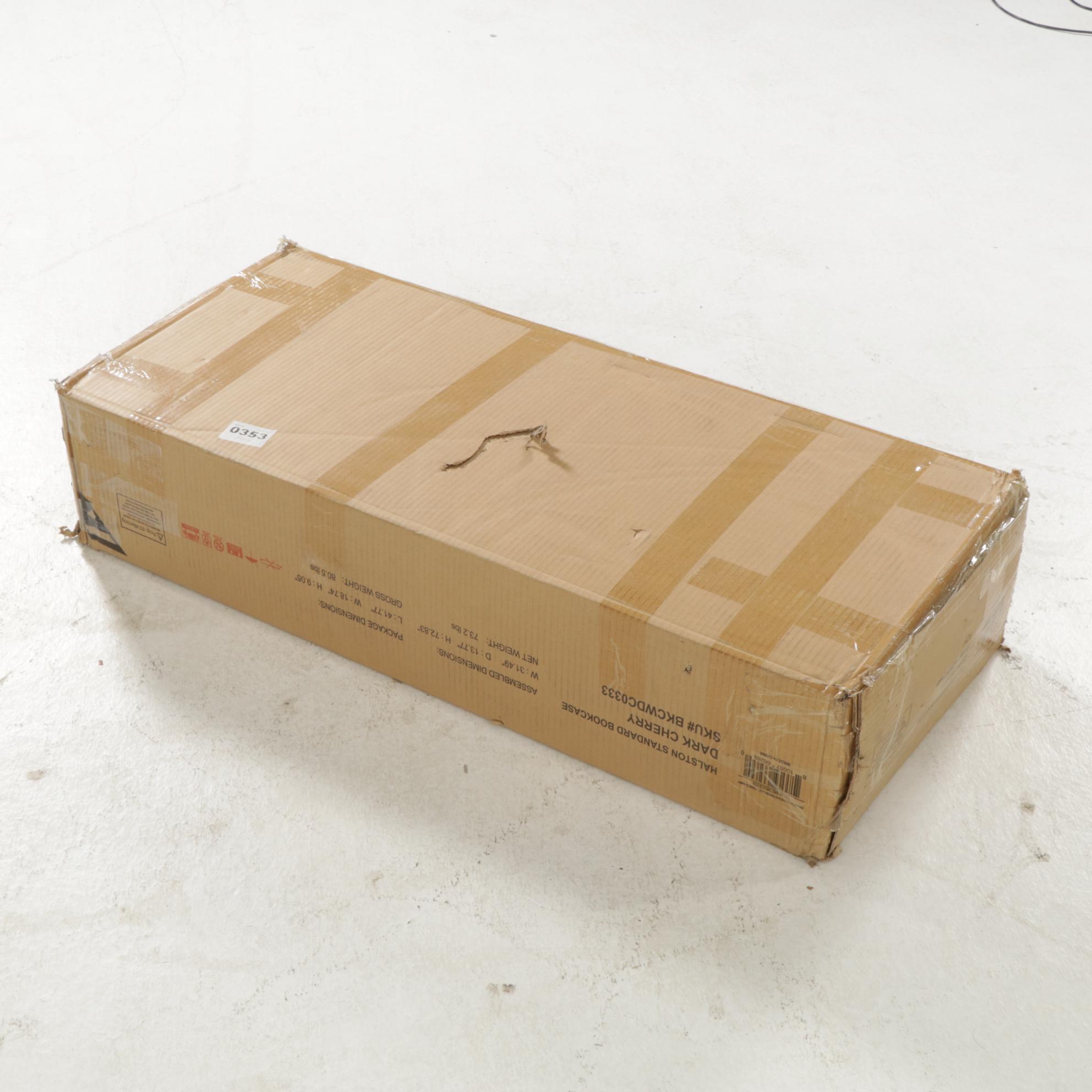 Living Essentials Halston Standard Bookcase in Dark Cherry Finish