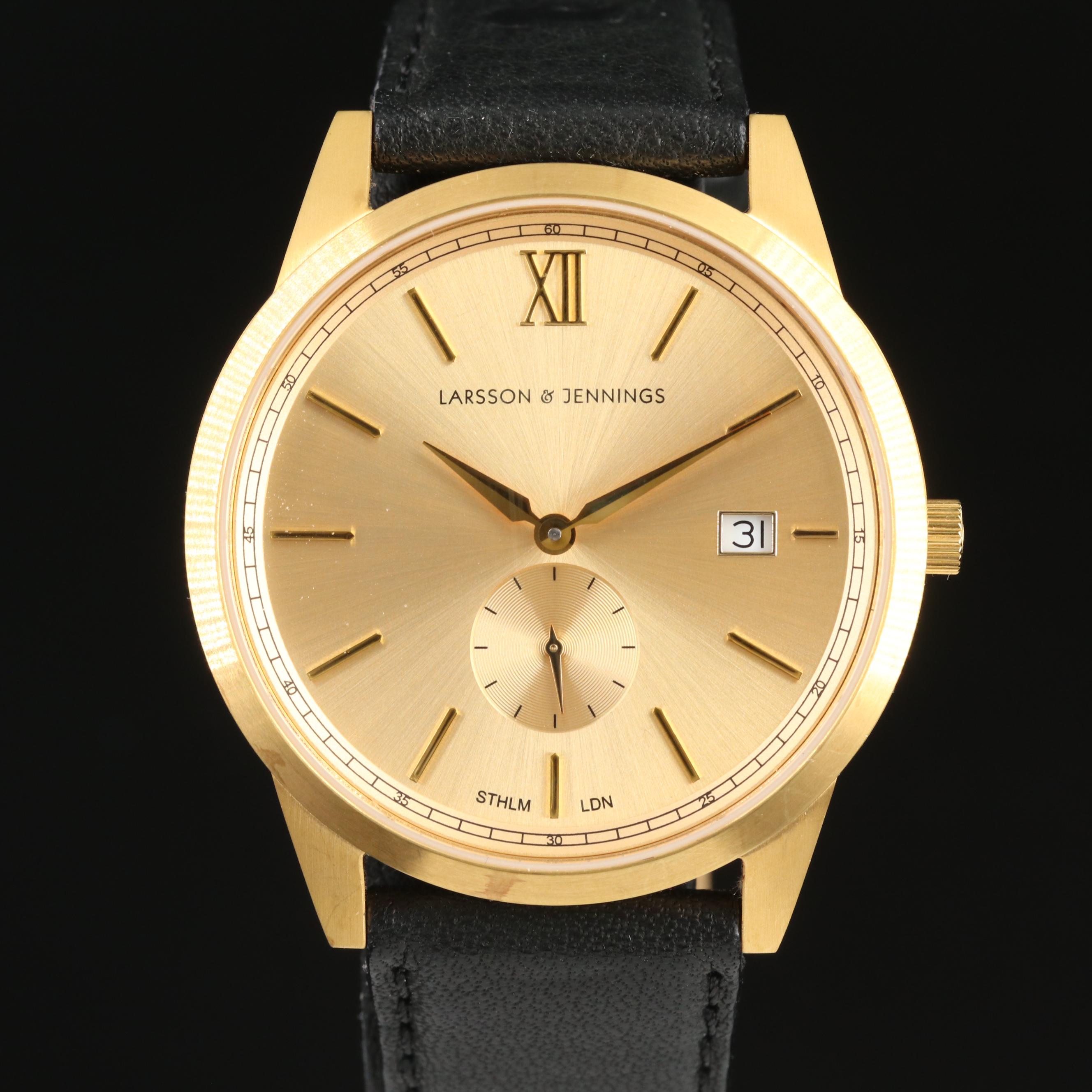 Larsson and Jennings Gold Tone Date Watch