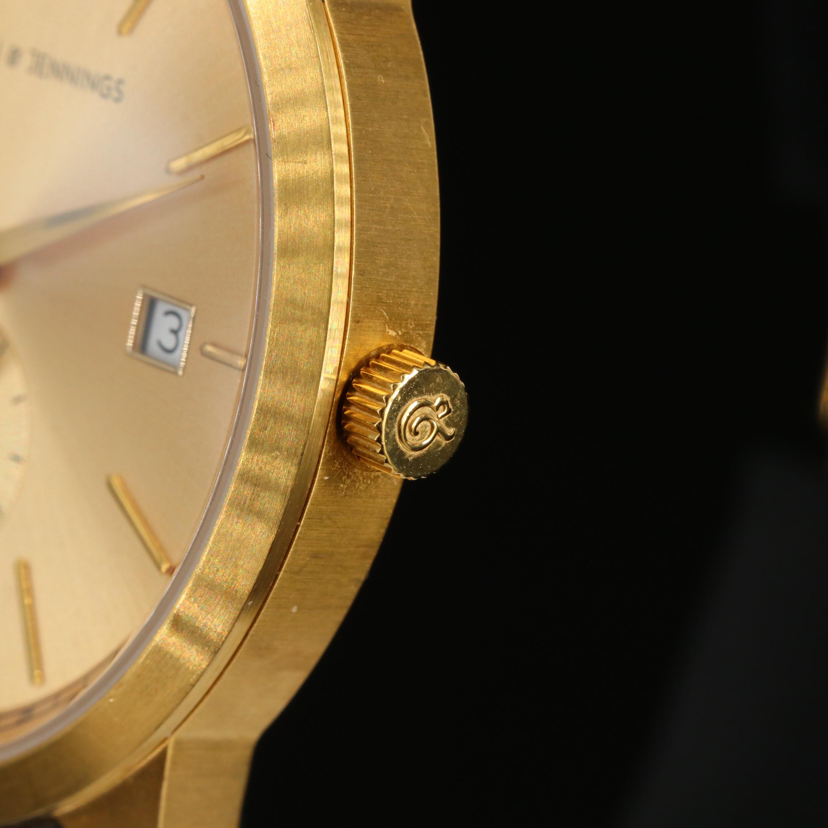 Larsson and Jennings Gold Tone Date Watch