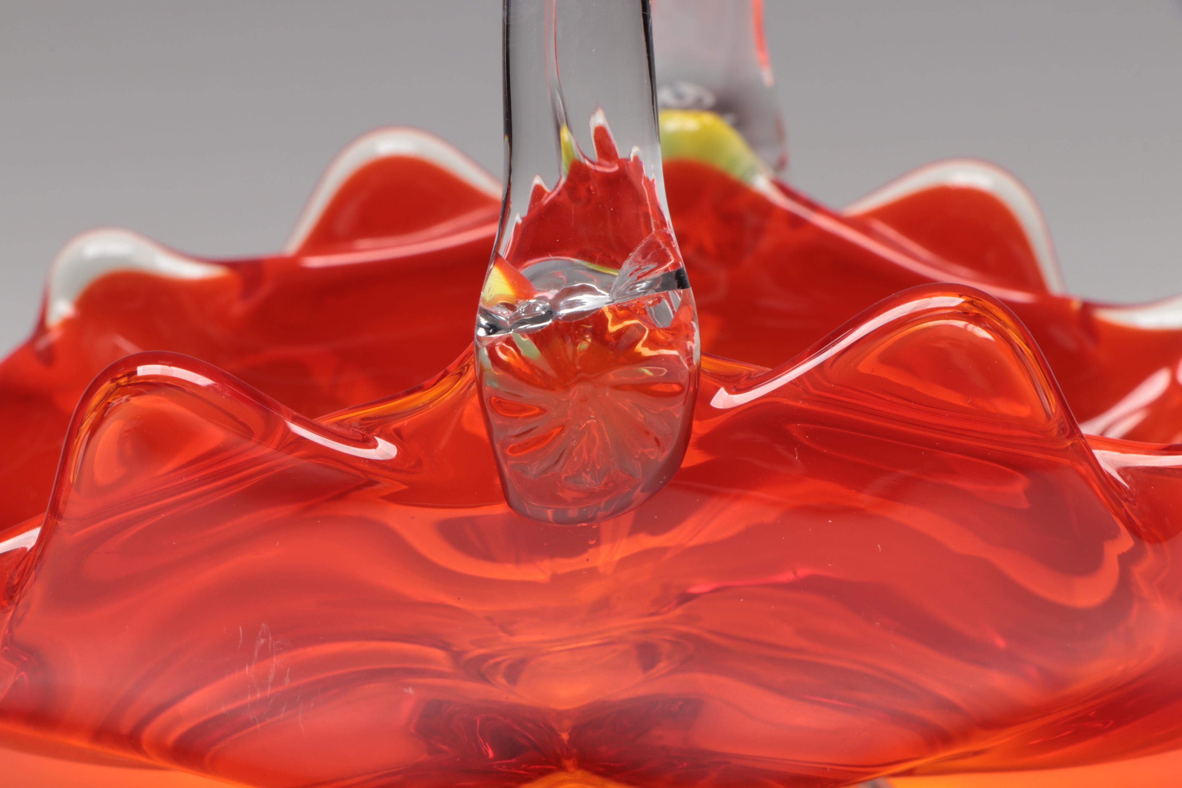 Dugan Carnival Glass Epergne with Bischoff Glass Bowl and More