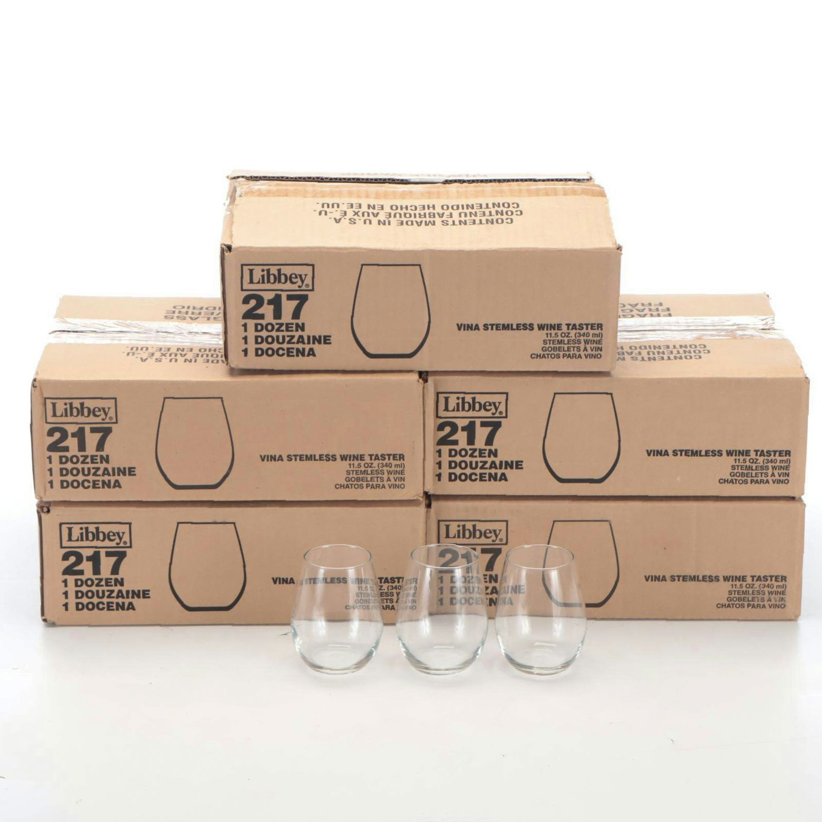 Libbey "Vina" 11.5 oz. Stemless Wine Glasses