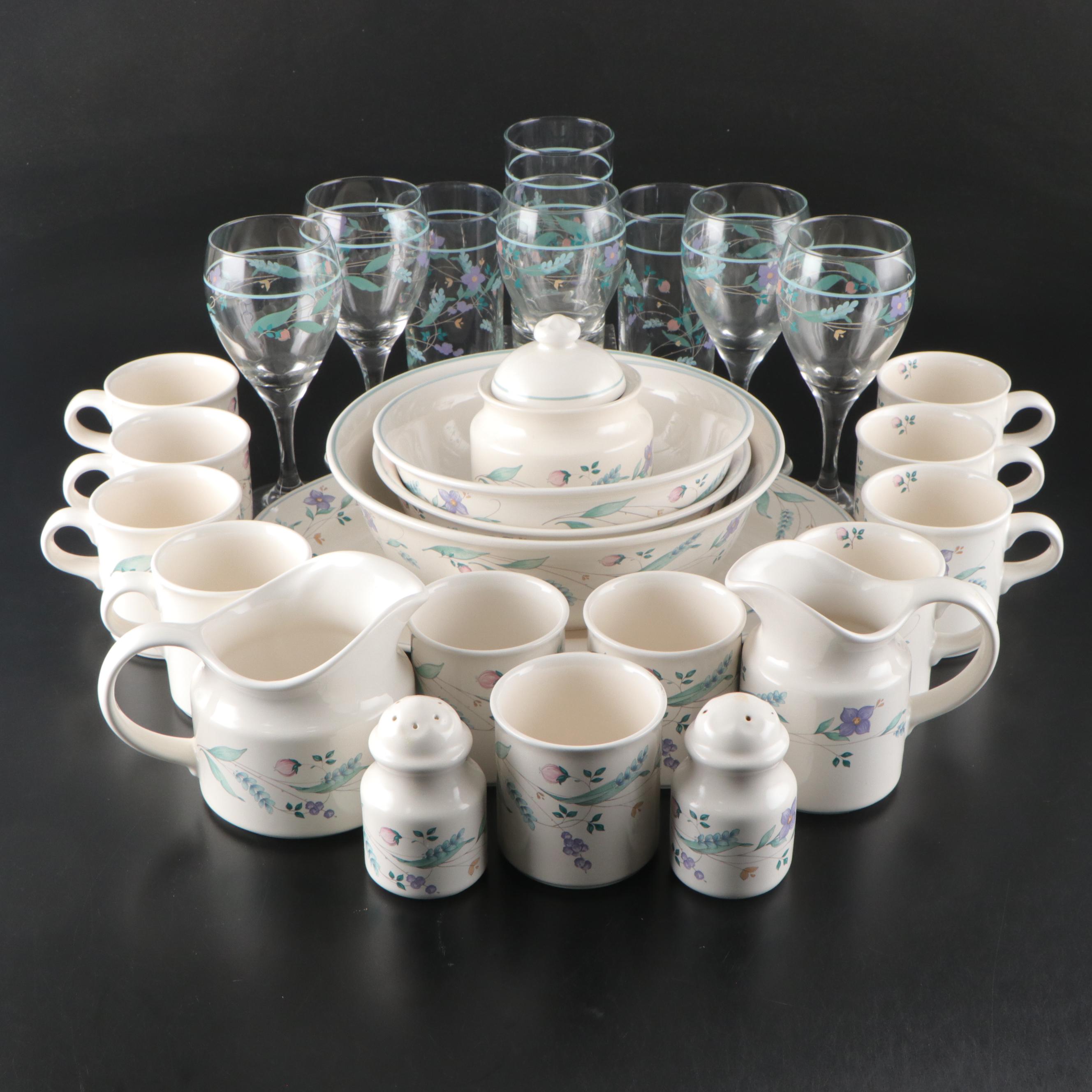 Pfaltzgraff Floral Motif Ceramic Platter, Bowls, Shakers and More