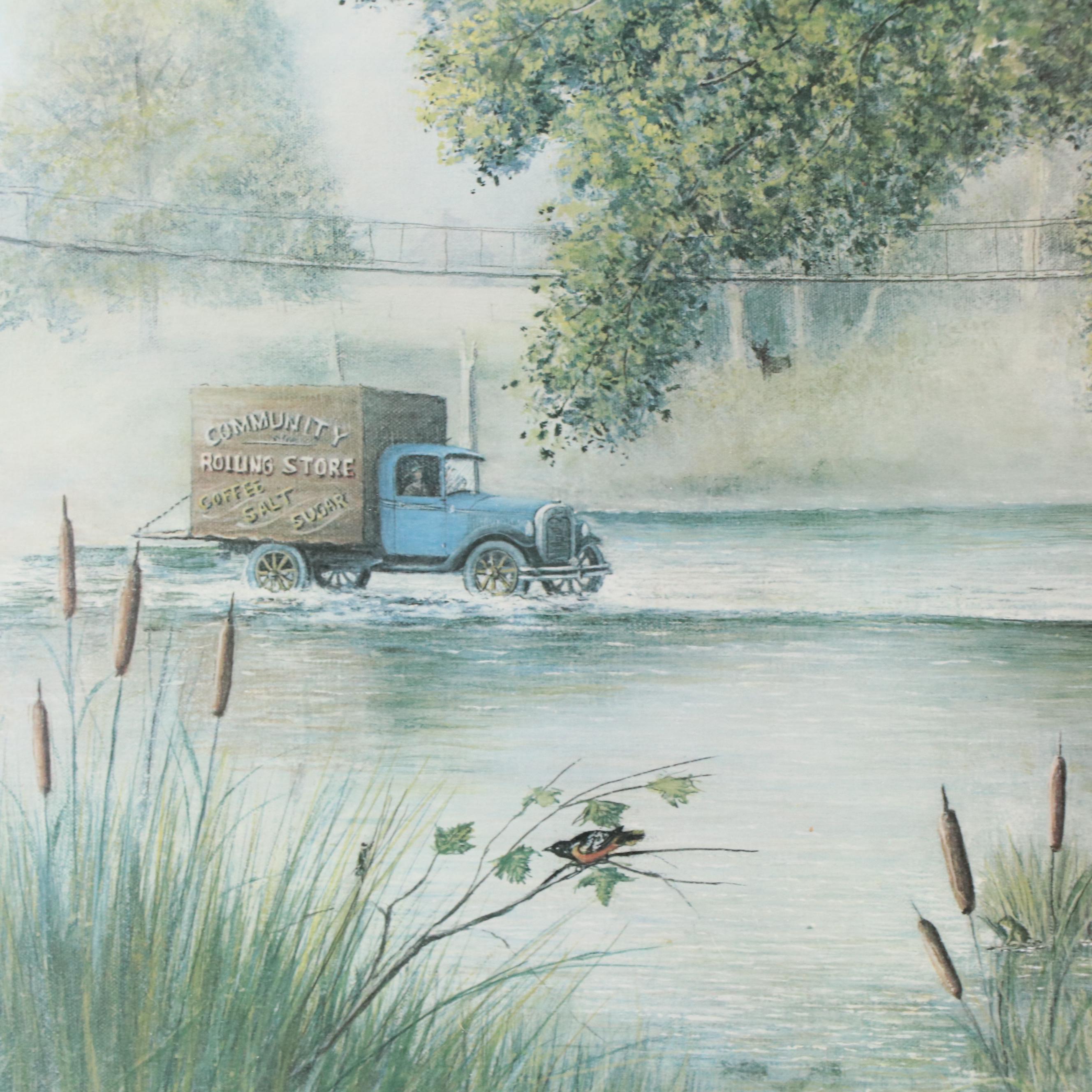 Offset Lithograph After Fred Thrasher "The Country Peddler," 1978