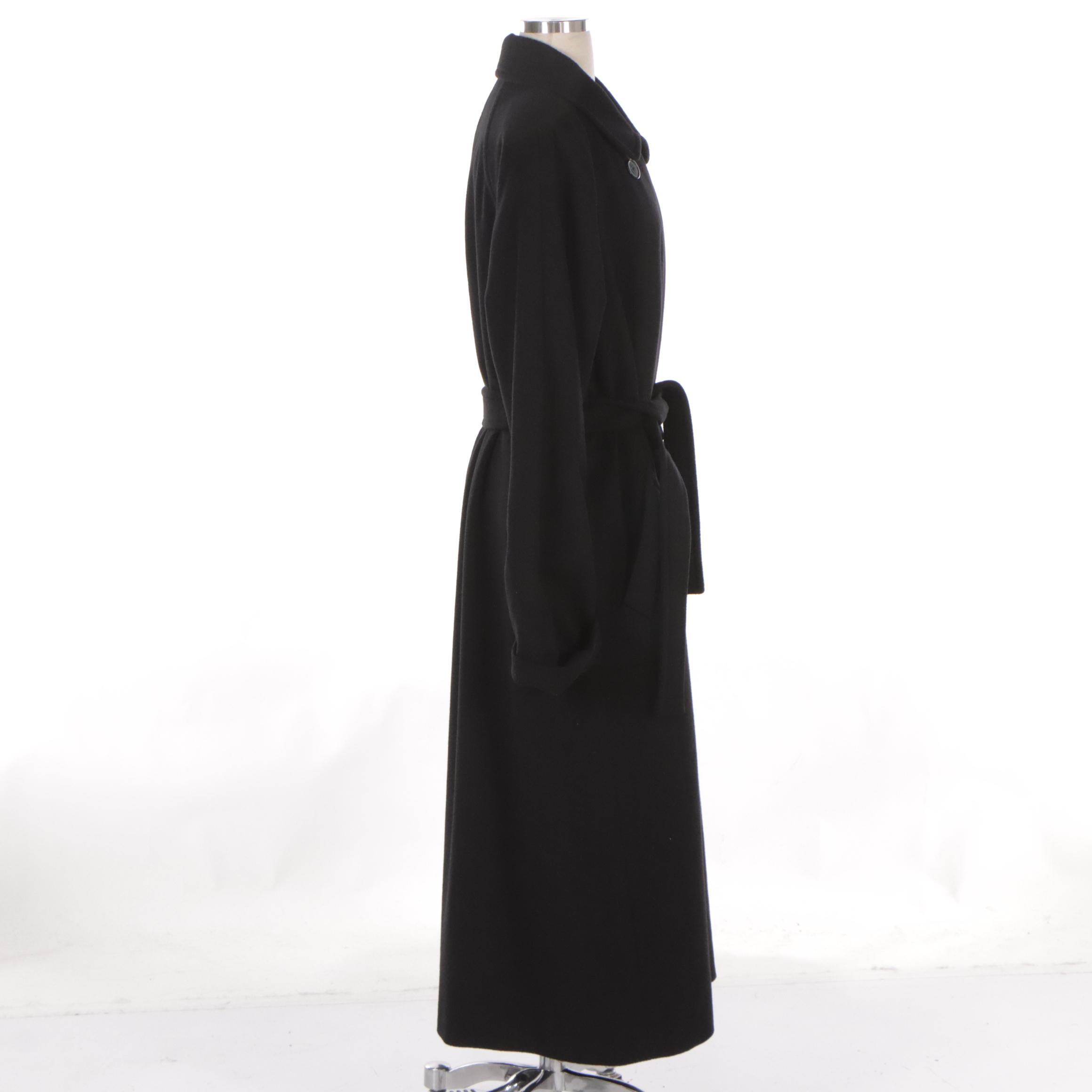 Dalkeith Cashmere Double-Breasted Long Coat and Toccare by Tuzzi Leather Gloves