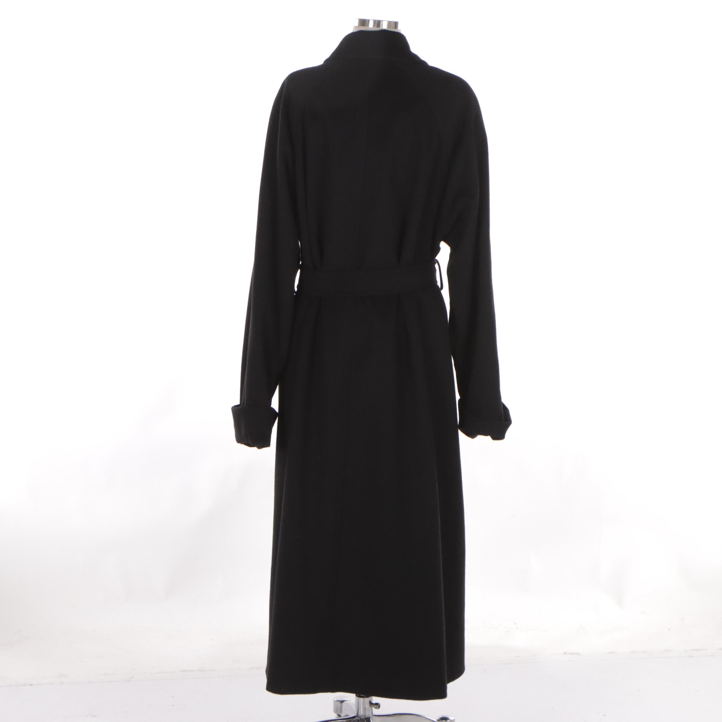 Dalkeith Cashmere Double-Breasted Long Coat and Toccare by Tuzzi Leather Gloves