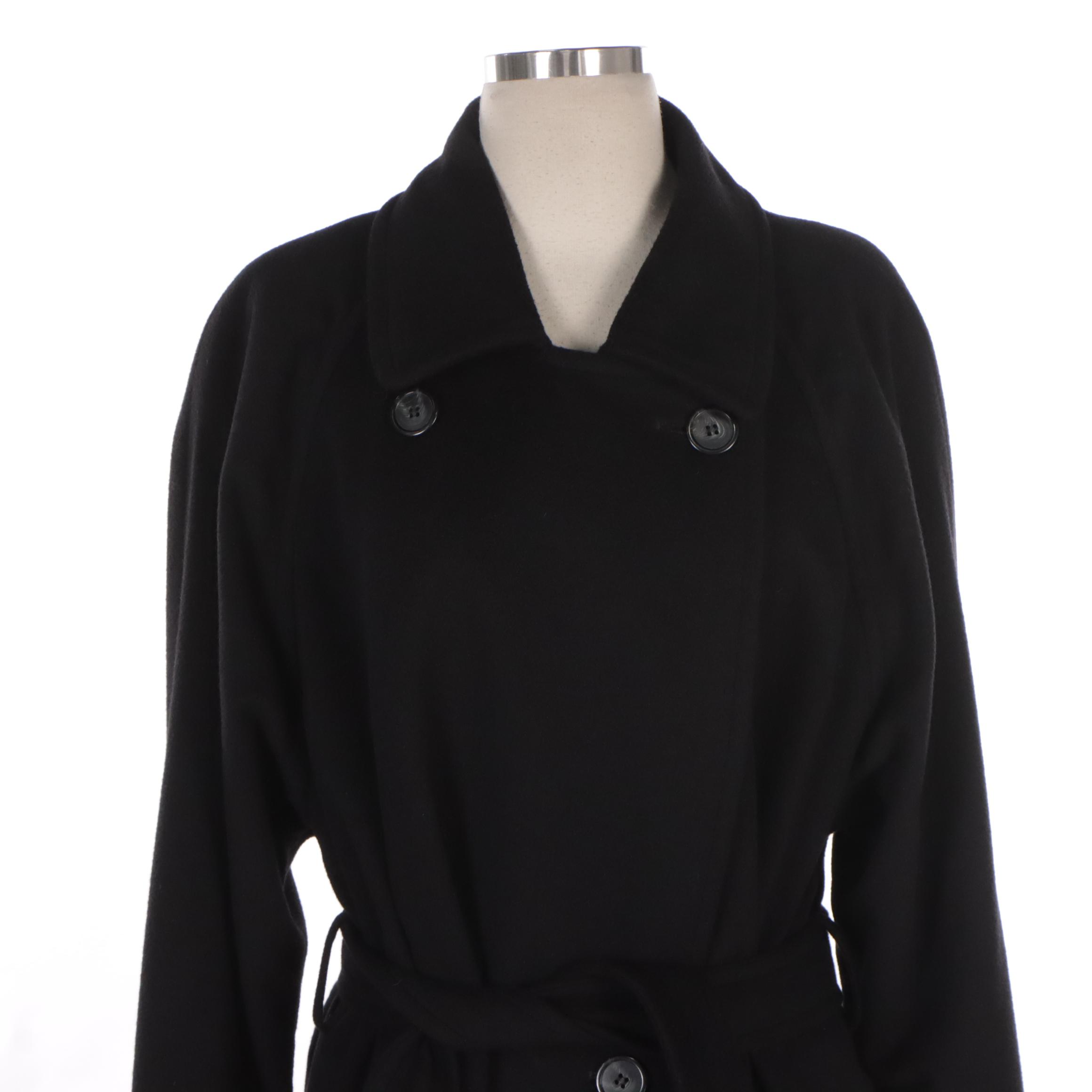 Dalkeith Cashmere Double-Breasted Long Coat and Toccare by Tuzzi Leather Gloves